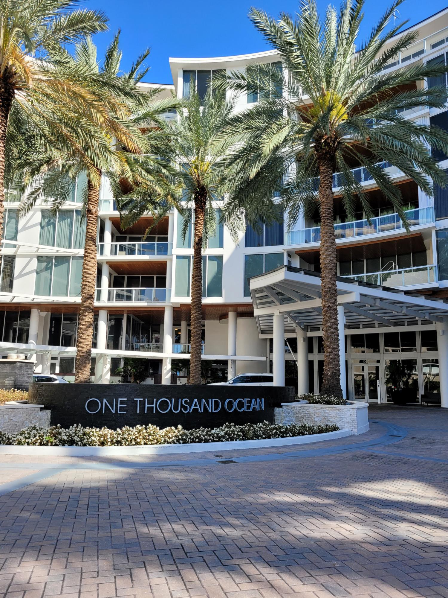Don't pass up this opportunity to own this unique residence with the best view and style in Boca Raton. Being on the northern point of the Boca Raton Inlet, you are looking south along the shoreline and great views from all rooms to the South East of the ocean. With over 3300 SF under air plus a 750 SF balcony this residence features a full 3 bedrooms and 3 bathrooms.  A private 2 car garage is also included. The master suite has 2 massive closets and a stunning bathroom. Beautiful Wood and Granite are used extensively throughout the residence. There are many built-ins and the residence comes furnished, so that you can begin enjoying it immediately upon purchase.  Great ocean front pool, with a whirlpool spa and private beach. This building is adjacent to the Beach Club of The Boca Raton resort and club. Joining the club is optional and would open many social and dining opportunities. One Thousand Ocean is one of the newest and most prestigious condominium buildings on the Ocean in the area.