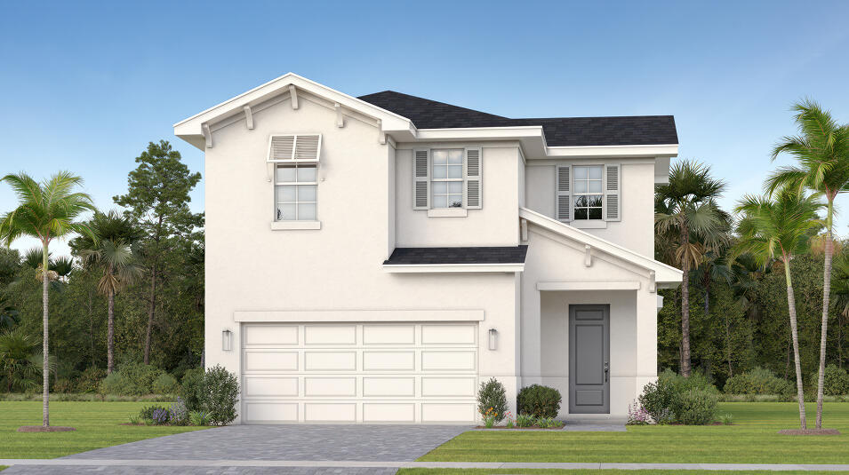 This new two-story home is a modern take on a classic design. The foyer leads to an open floorplan among the kitchen, dining room and living room in a breezy layout that prioritizes functionality, along with an attached patio . Throughout the home is a sprawling upstairs loft,  three bedrooms, including the tranquil owner's suite with a full-sized bathroom.