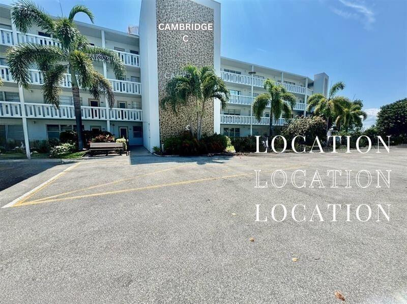 Beautiful water view condo located on the 3rd floor in a fantastic location just steps from the clubhouse! This 1-bedroom, 1.5-bath unit features a large screened-in patio, tiled living room and kitchen, and is very clean and move-in ready. Offered furnished, excluding the black leather chair. Conveniently located only 3.5 miles from the beach.  Enjoy everything Century Village has to offer, including free local transportation, tennis courts, a fitness center, classes, and indoor & outdoor swimming pools. Experience resort-style living in this active community! ***Air conditioner was recently replaced.***
