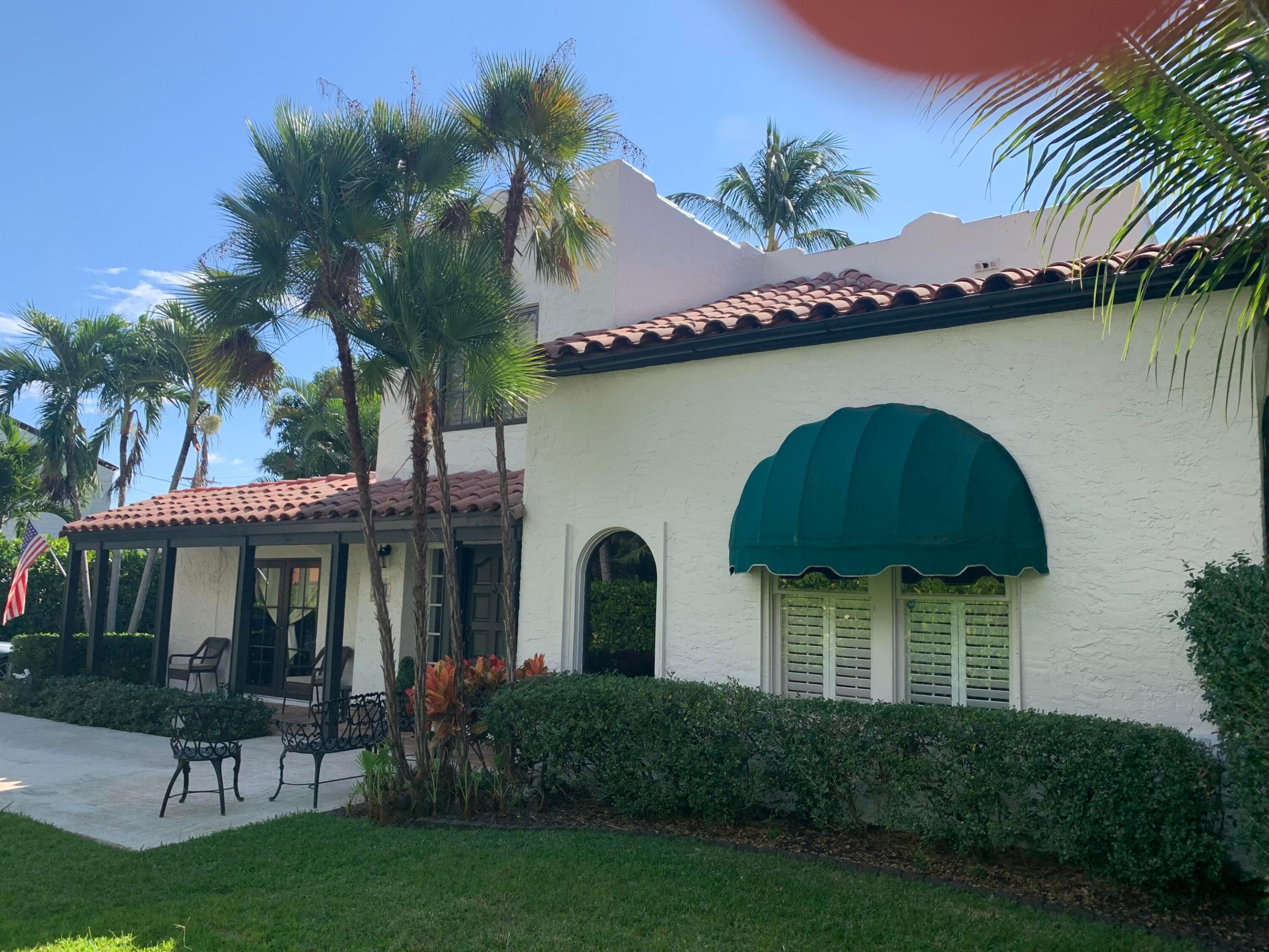 Just Reduced to $4,250,000. LOCATION! LOCATION! In the heart of Historic El Cid, steps to the intracoastal with Palm Beach and intracoastal views from the front lawn, and portico.  A Mediterranean style residence on a large private & gated lot just south of downtown West Palm Beach. Partial CBS construction and new impact windows. Ready for some areas to be renovated to your personal design. Heated pool with spacious deck, cabana/studio w/full bath. Grand entry foyer, formal dining and living room with 14' high tray ceiling, and fireplace. Den/Library with French doors and pecky cypress ceiling. Spacious first floor primary bedroom with en-suite bath, sunken Roman tub, walk in shower, and large walk in closet. Galley kitchen w/breakfast room & butler pantry. Family room with French doors lead out to pool deck and private tropical back yard and pool. Needs some renovation to allow your buyer to decide!  MAKE OFFER!