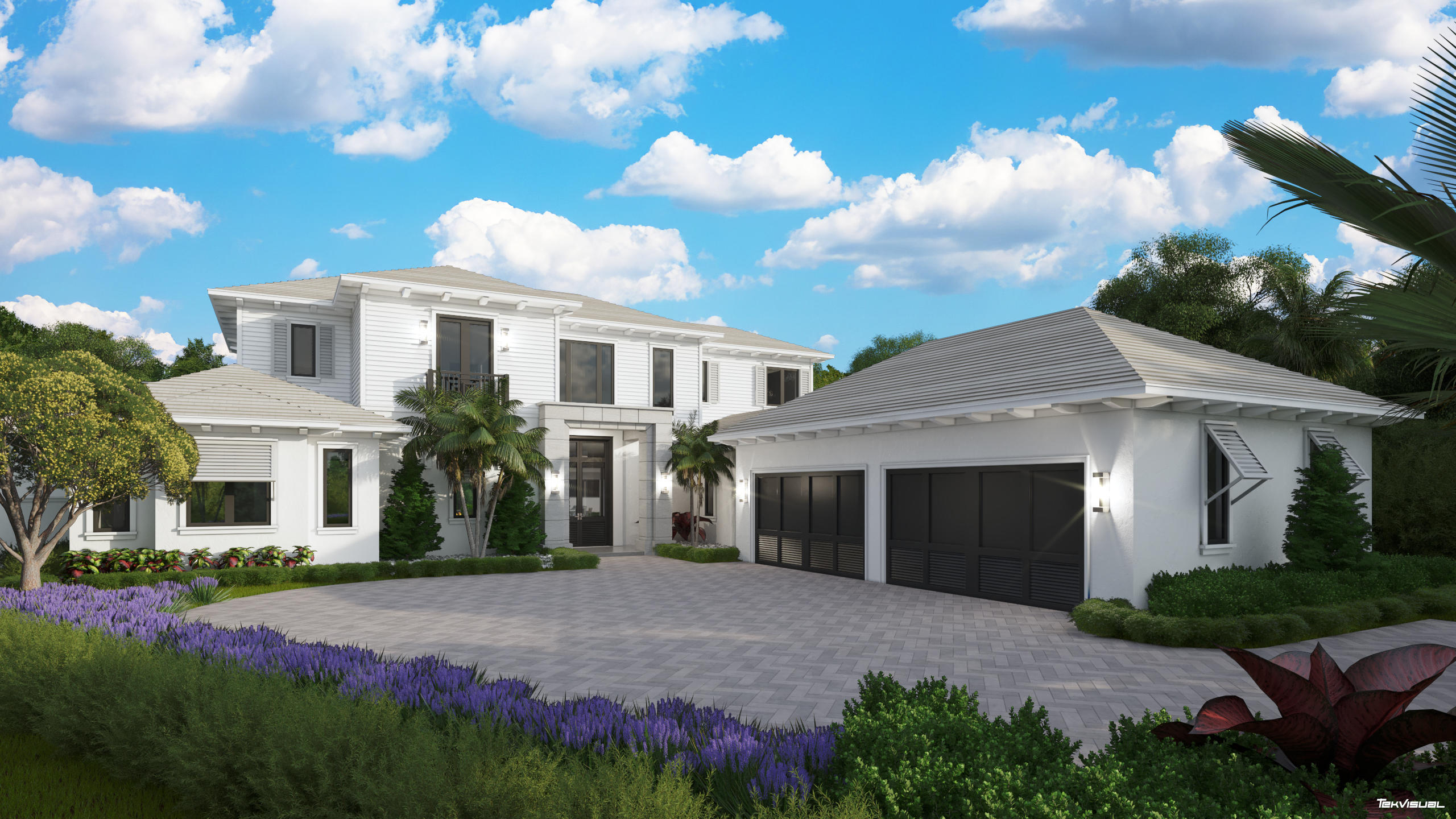 Nestled along the oak canopied streets of Water's Edge lies this new construction masterpiece brought to you by Delcrest Homes. A purveyor of custom luxury construction for 70 years, Delcrest has won awards for quality and design in top communities like Ibis, Admirals Cove, Valencia at Abacoa and The Estates of Weston. The golf and wide water easterly views afforded those lucky enough to call this their new residence are electric with wildlife, mangrove islands and gorgeous sunrises. In Admirals Cove live the lifestyle you have always dreamed with your golf cart in the garage and up to a 45ft boat yacht behind your home. Other amenities include 45-holes of golf, tennis, 7-restaurants, fitness, salon, spa and so much more. Click the more tab to see the included features: Interior Features

- Paneled side-by-side Sub Zero refrigerator and freezer
- 6-Burner Wolf gas range
- Quartz countertops with 3" miter on center island
- Wine cooler and beverage center in wet bar
- Custom wood shaker cabinets with ample storage for platters and large countertop appliances
- Wide plank white oak wood flooring in main living areas
- Master suite bath features marble flooring, solid wood vanities and marble vanity tops
- Secondary baths feature luxury plumbing fixtures, solid wood vanities and quartz vanity tops
- Home will include an elevator

Exterior Features
- Concrete block construction
- Impact windows and doors
- Double Mahogany Front Entry Door with louvered lower panels
- Flat cement tile roof
- Summer kitchen with gas grille, refrigeration and sink
- Generous allowance for closet systems
- Epoxy garage floors
- Tankless water heaters with recirculation pump
- Saline pool system with Jandy controls
- Gas pool heater
- Generator ready
- Backyard stubbed for gas fire pit