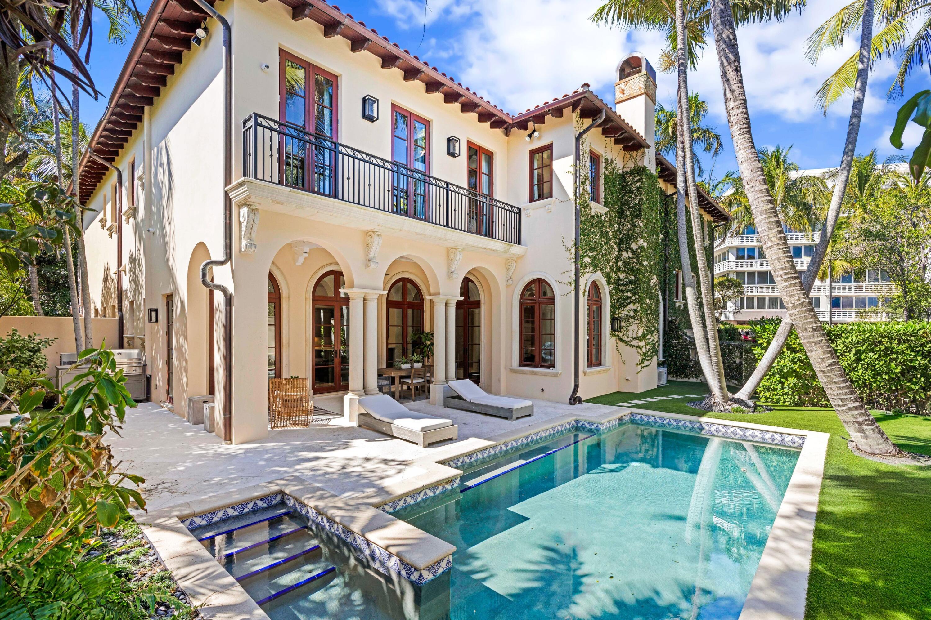 Welcome to 160 Sunset Avenue, an exceptional gated residence on a coveted ocean block in the heart of Palm Beach. Just moments from the pristine white sand beaches, this beautifully renovated townhome lives like a private estate and offers over 5,200 square feet of refined interiors designed for effortless coastal living.
Soaring ceilings create a dramatic backdrop ideal for an art collection, while expansive living spaces flow seamlessly to the outdoors. The home features four spacious bedroom suites, six bathrooms, along with a private elevator and a heated pool for effortless convenience and entertaining. Ideally located near the ocean, The Royal Poinciana Plaza, Worth Avenue, and the scenic Lake Trail, 160 Sunset Avenue offers privacy, sophistication, and the very best of Palm Beach.