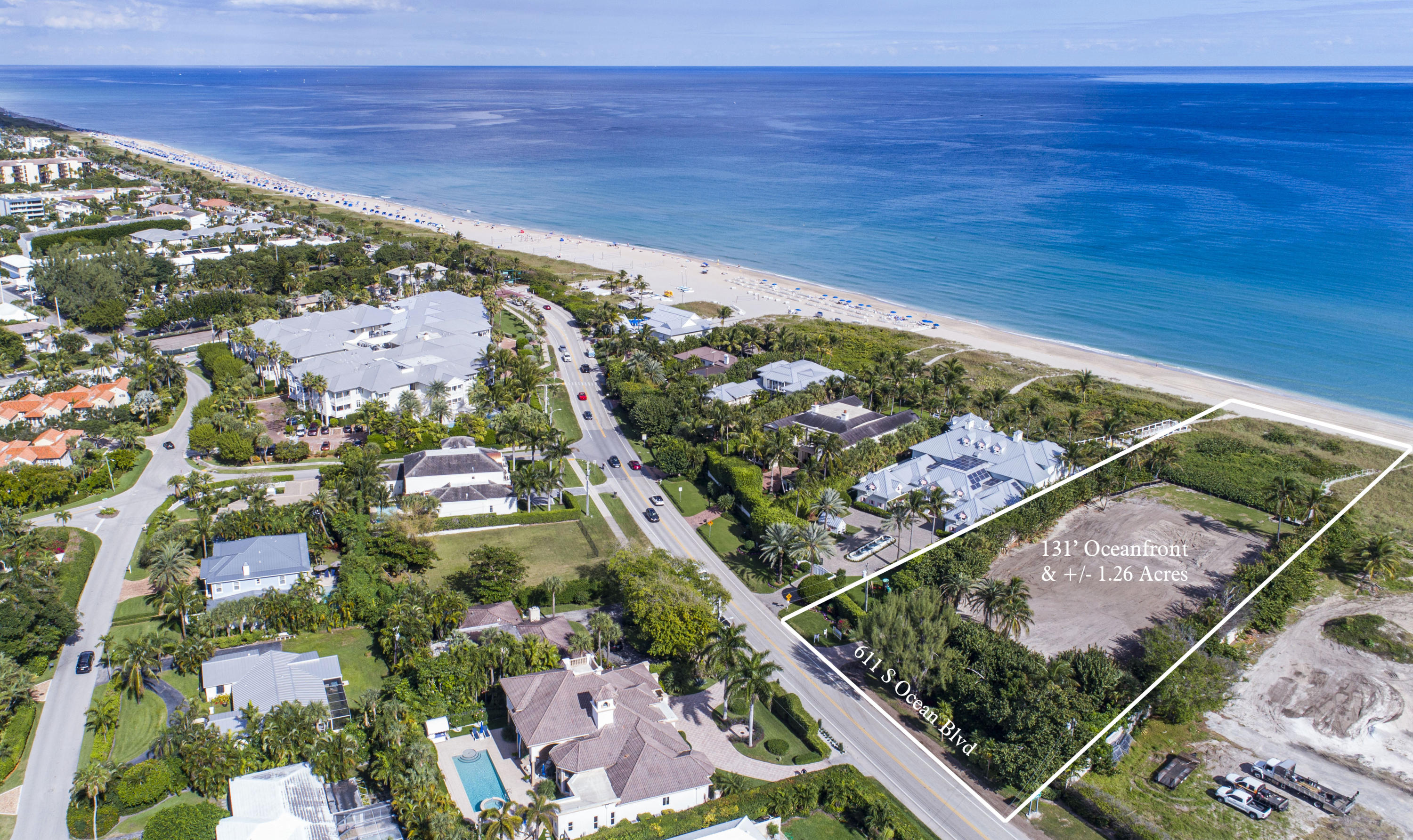 This extremely rare and estate size oceanfront lot is located in prestigious Delray Beach , Fl. Offering 130 feet of Atlantic Ocean frontage on a 1.26 acre lot.
Perfect location to build your world class estate or an investment for the future. 
Only 1 1/2 mile to Atlantic Ave.
Only 7 miles to Boca Executive Airport
Only 20 miles to Worth Ave / Palm Bch
Only 21 miles to W Palm Int. Airport
Only 32 miles to Ft Laud Int. Airport