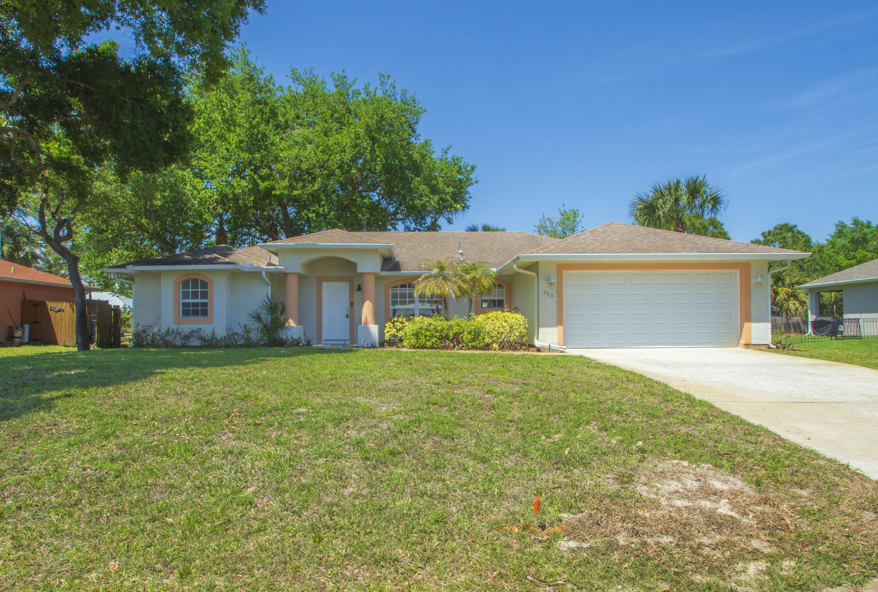 Create an exceptional living experience in this CBS 2012 built home located just a short drive to the active Sebastian River with activities including public boat ramps, jet ski rentals, riverfront restaurants, riverfront parks and scenic views. This spacious home offers a large and split floor plan including 3 large bedrooms + den, spacious kitchen, dining area, vaulted ceilings, new carpet, fresh paint, tile floors and plenty of natural light. Step outside to the 24x8 screened patio overlooking the fenced backyard with lush landscaping giving a country vibe. Vacant cleaned and ready!