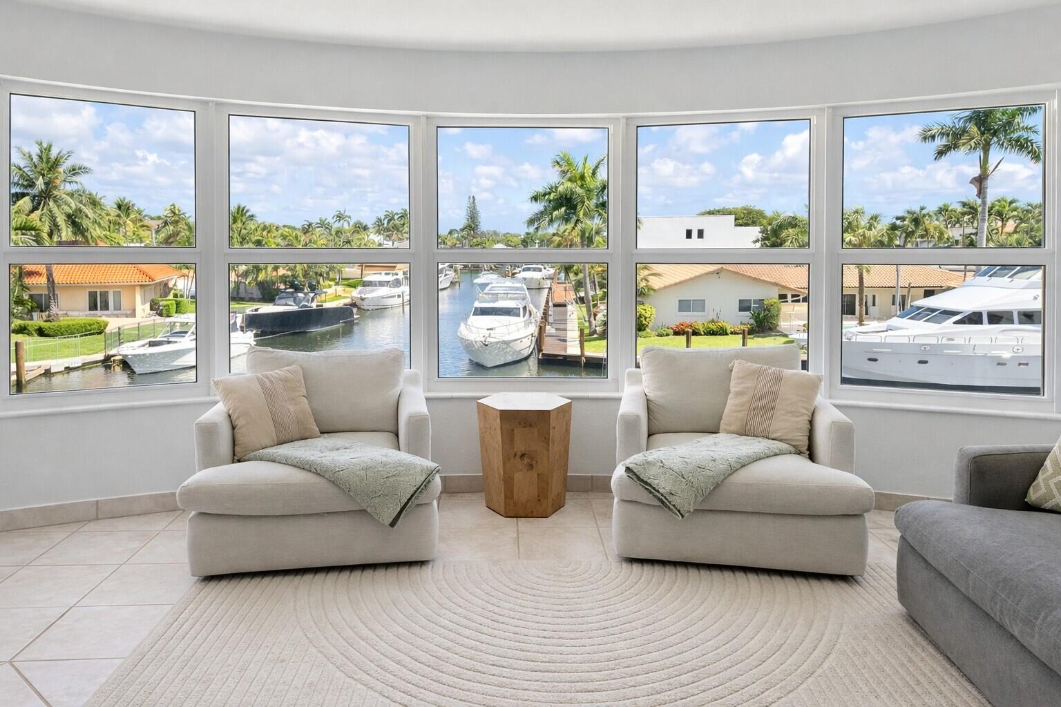 LUXURY WATERFRONT CONDO - live the lifestyle with your boat in this 2 bed / 2 bath, direct water view unit just 1 minute to the Intracoastal and steps from vibrant Lauderdale by the Sea. Turn key livable now, with an easy layout to redesign into your dream coastal retreat. RESORT-STYLE AMENITIES: heated pool + 2 additional pools, Tiki hut, dog park, docking space, BBQ area, and car wash station. Rent immediately. Rare opportunity to enjoy the waterfront lifestyle walking distance to the beach, popular restaurants, cafes, shops, and nightlife. Dockage available for boats up to 50', in a pet friendly community.