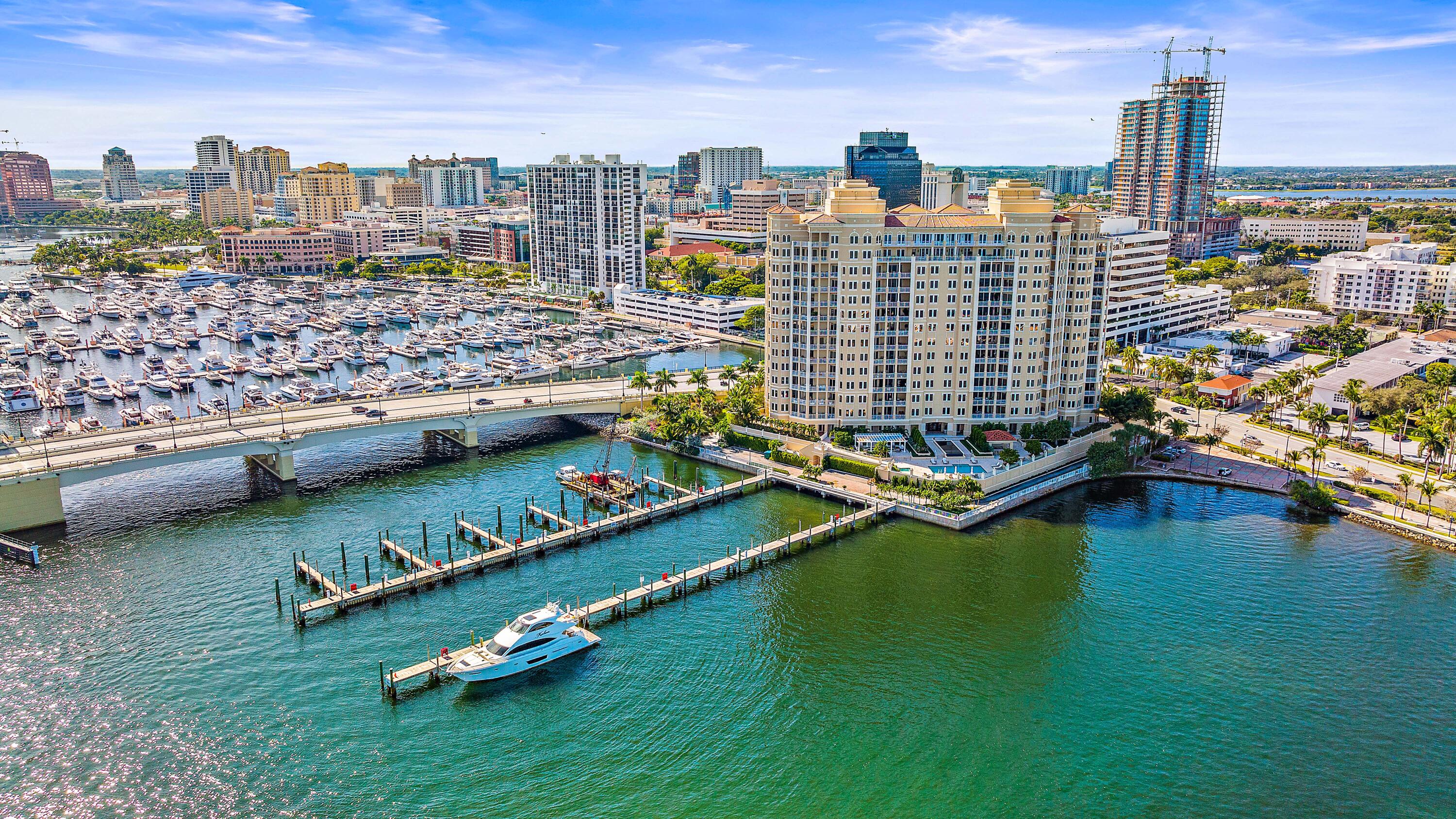 Breathtaking, high-floor unit with dockage has panoramic spectacular water views with east and west balconies.  Finely appointed interior details in a flexible floorplan. Completely in move-in condition for the discerning Buyer. 2-Year seasonal rental (Nov 1 to Apr 30) included of dock space for up to 100' yacht. DISCLAIMER: Information published or otherwise provided by the listing company and its representatives including but not limited to prices, measurements, square footages, lot sizes, calculations and statistics are deemed reliable but are not guaranteed and are subject to errors, omissions or changes without notice. All such information should be independently verified by any prospective purchaser or seller. Parties should perform their own due diligence to verify such information prior to a sale or listing. Listing company expressly disclaims any warranty or representation regarding such information. Prices published are either list price, sold price, and/or last asking price. The listing company participates in the Multiple Listing Service and IDX. The properties published as listed and sold are not necessarily exclusive to listing company and may be listed or have sold with other members of the Multiple Listing Service. Transactions where listing company represented both buyers and sellers are calculated as two sales. The listing company's marketplace is all of the following: Vero Beach, Town of Orchid, Indian River Shores, Town of Palm Beach, West Palm Beach, Manalapan Beach, Point Manalapan, Hypoluxo Island, Ocean Ridge, Gulf Stream, Delray Beach, Highland Beach, Boca Raton, East Deerfield Beach, Hillsboro Beach, Hillsboro Shores, East Pompano Beach, Lighthouse Point, Sea Ranch Lakes and Fort Lauderdale. Cooperating brokers are advised that in the event of a Buyer default, no commission will be paid to a cooperating Broker on the Deposits retained by the Seller. No commissions are paid to any cooperating broker until title passes or upon actual commencement of a lease. Some affiliations may not be applicable to certain geographic areas. If your property is currently listed with another broker, please disregard any solicitation for services. Copyright 2021 by the listing company. All Rights Reserved.