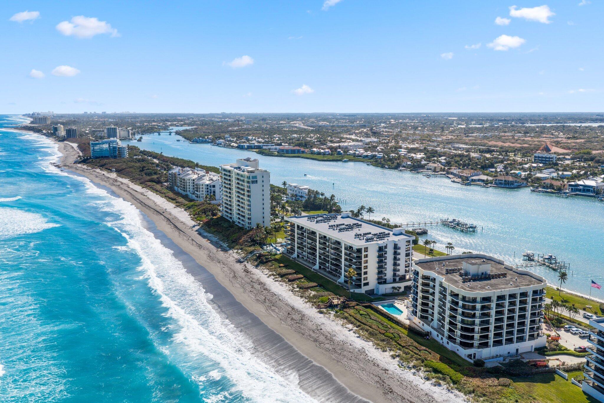 Wake each morning to the sound of the surf and sweeping Atlantic views from this exceptional residence at The Passages, one of Jupiter Island's most prestigious oceanfront addresses. Residence 605 offers an ideal blend of elegance, comfort, and coastal beauty, with expansive covered terraces perfect for sunrise coffee or evening sunsets. The spacious floor plan features three generously sized bedrooms, three full baths, and a powder room, providing plenty of room for family and guests. Residents enjoy 24-hour security, an oceanfront pool, fitness center, and the privacy of an impeccably maintained luxury community—all in an unparalleled island setting.