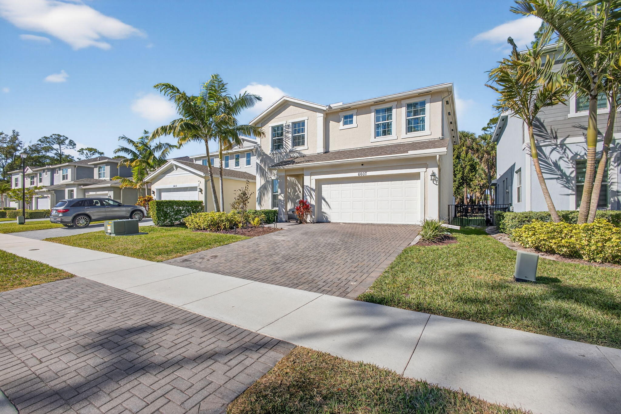 Beautifully maintained 4BR/2.5BA in gated Solcera. Built in 2021, this two story features an open plan with upgraded tile flooring, a modern kitchen with an oversized island, pantry, and stainless appliances. Upstairs offers a primary suite with double vanity and walk in closet, three guest bedrooms with walk ins, and a laundry room. Fenced yard backs to a preserve with room for a pool. Impact windows, two car garage, smart fans, and ample storage. Solcera amenities include a wonderful pool, clubhouse, dog park, and playground. Low HOA $259/mo includes landscaping and common maintenance. Convenient to Turnpike, I 95, Wellington equestrian activities, shopping, dining, airport, and beaches.