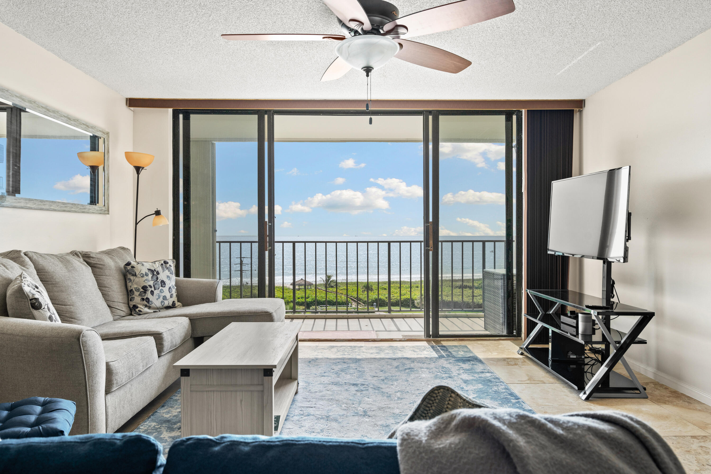 This beautiful 2-bedroom, 2-bathroom furnished unit on the 7th floor offers breathtaking views of the ocean and intracoastal. The airy floor plan features spacious rooms and a delightful balcony overlooking the ocean. Enjoy fantastic amenities such as a community pool, club room, pickleball, tennis, bocce ball, shuffleboard, and deeded beach access. The community also offers a fishing dock and kayak launch on the intracoastal. Come see this property before it's too late! Minimum 6 month Lease.