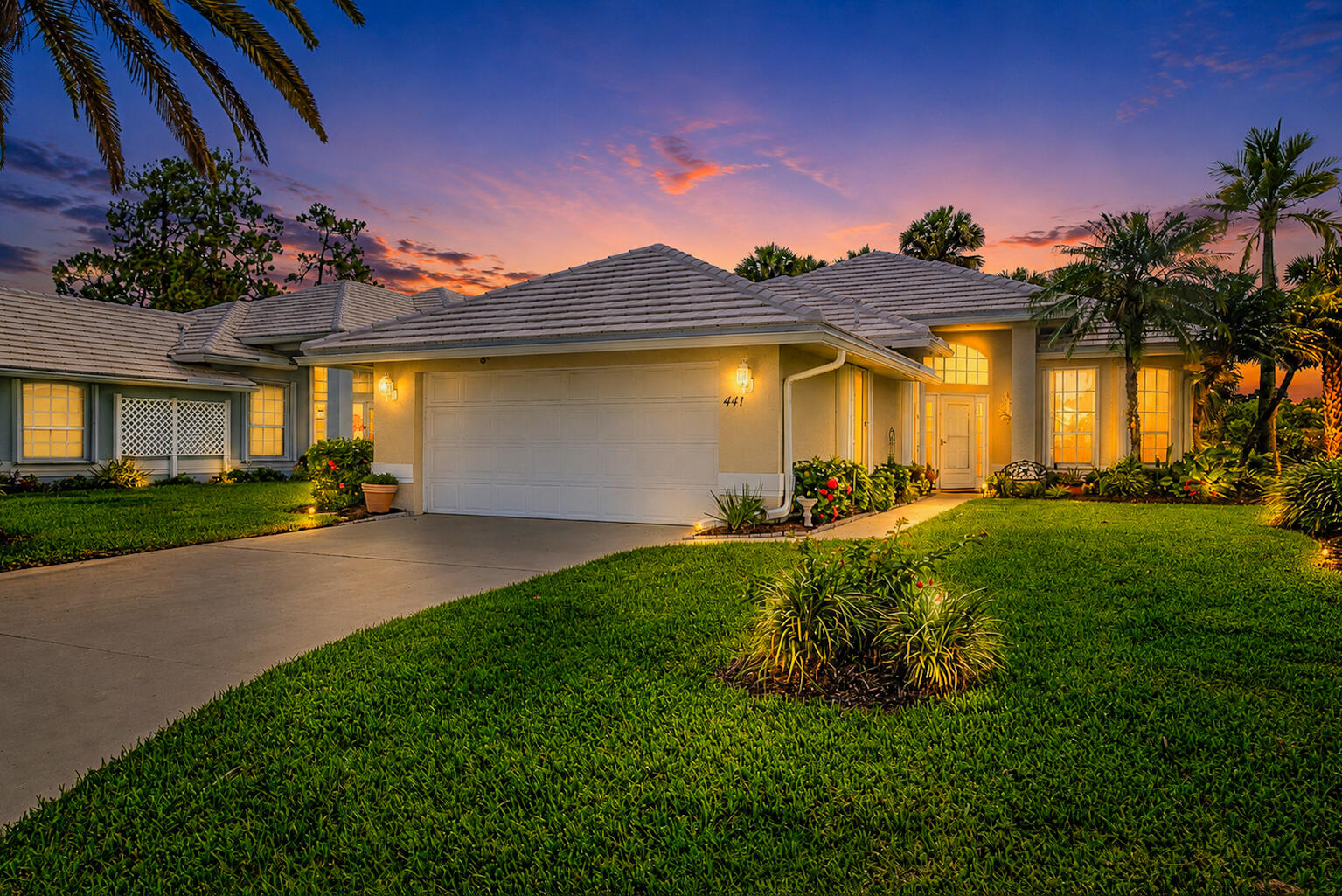 Move right into this beautifully updated 2-bedroom plus den home in the desirable Fairway Isle community of Country Club Estates, located in the heart of St. Lucie West. Enjoy peaceful views of the 1st hole of the St. Lucie Trail Golf Club from the spacious Florida room—perfect for morning coffee or relaxing at the end of the day. The bright, open floor plan features soaring volume ceilings, abundant natural light, fresh interior and exterior paint, stylish window treatments, newer appliances, and a whole-house water treatment system. This well-maintained home is truly move-in ready and conveniently located near shopping, dining, golf, medical facilities, and everything St. Lucie West has to offer. Fairway Isle is self-managed and part of Country Club Estates POA.