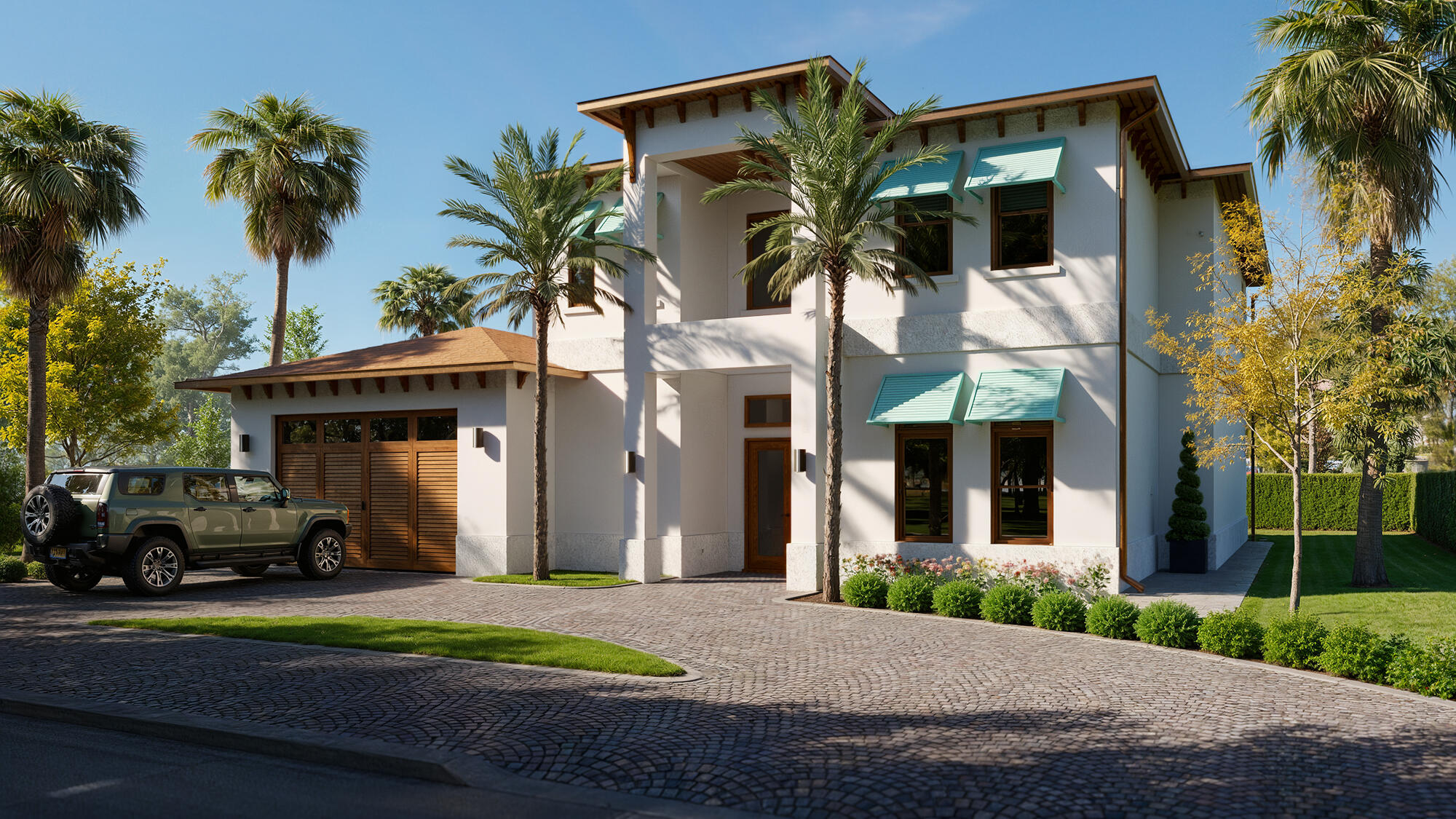 Brand-new luxury residence in highly desirable SoSo, scheduled for completion July 2026. Offering nearly 5,600 total sq ft, this exceptional custom home features 4 BR + den, 5 BA including dual primary suites with one upstairs and one downstairs, full cabana bath, soaring 12-ft ceilings, wide-plank hardwood floors, and 2 full laundry rooms. Chef's kitchen with custom cabinetry, walk-in pantry, Sub-Zero & Wolf appliances, and natural gas cooking. Both primary suites feature luxurious marble baths and custom cabinetry. Designed for seamless indoor-outdoor living, the resort-style backyard offers a covered patio, summer kitchen with built-in gas grill, pool with sun shelf, natural gas-heated spa, in-water swim-up seating with integrated table and fire pit. Expected completion: July 2026. All measurements and sizes are approximate. All information is subject to errors, omissions or changes without notice and should be independently verified. Estimated completion and specifications subject to change. Renderings shown are conceptual representations and may not depict final construction details. Outdoor design is subject to refinement. Tax information reflects prior structure/land value; new construction not yet assessed.