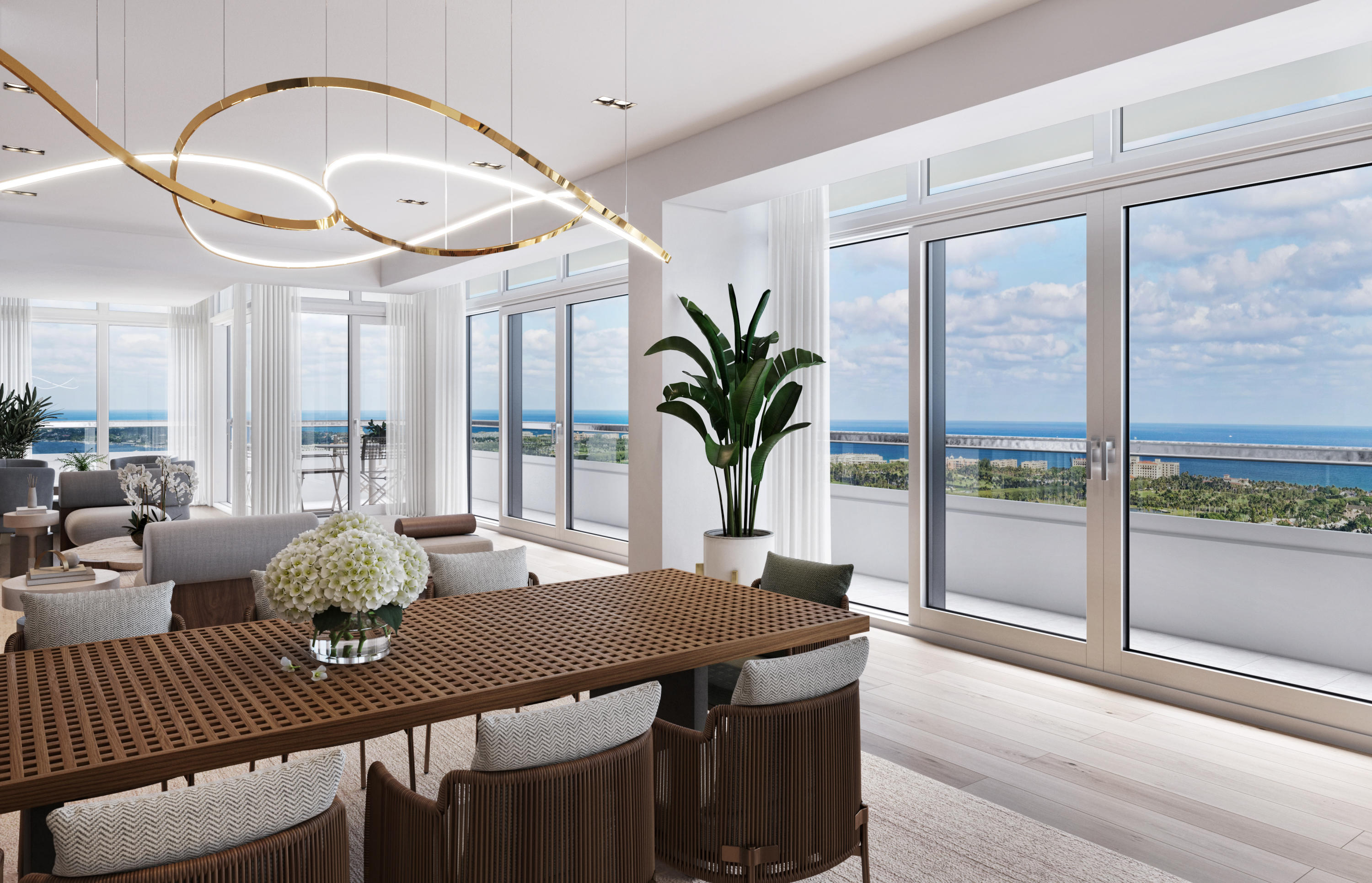 Rarely available one of a kind double penthouse with over 4,000+SF. Amazing opportunity and the perfect time to customize and add your finishing touches to this high-quality renovation project that is already halfway completed after being completely gutted down to the studs. Impressive high ceilings, brand new impact glass throughout, and beautiful wide plank wood floors have already been installed. This residence was carefully crafted and designed for modern luxury living with spacious great room and open kitchen ideal for entertaining and offers multiple terraces for observing the expansive and sweeping Intracoastal and Ocean views. World class amenities in this full-service building with fitness center, sauna, two pools, tennis courts, valet parking, 24-hour on-site concierge.  Live luxuriously in one of West Palm Beach's most desirable buildings.