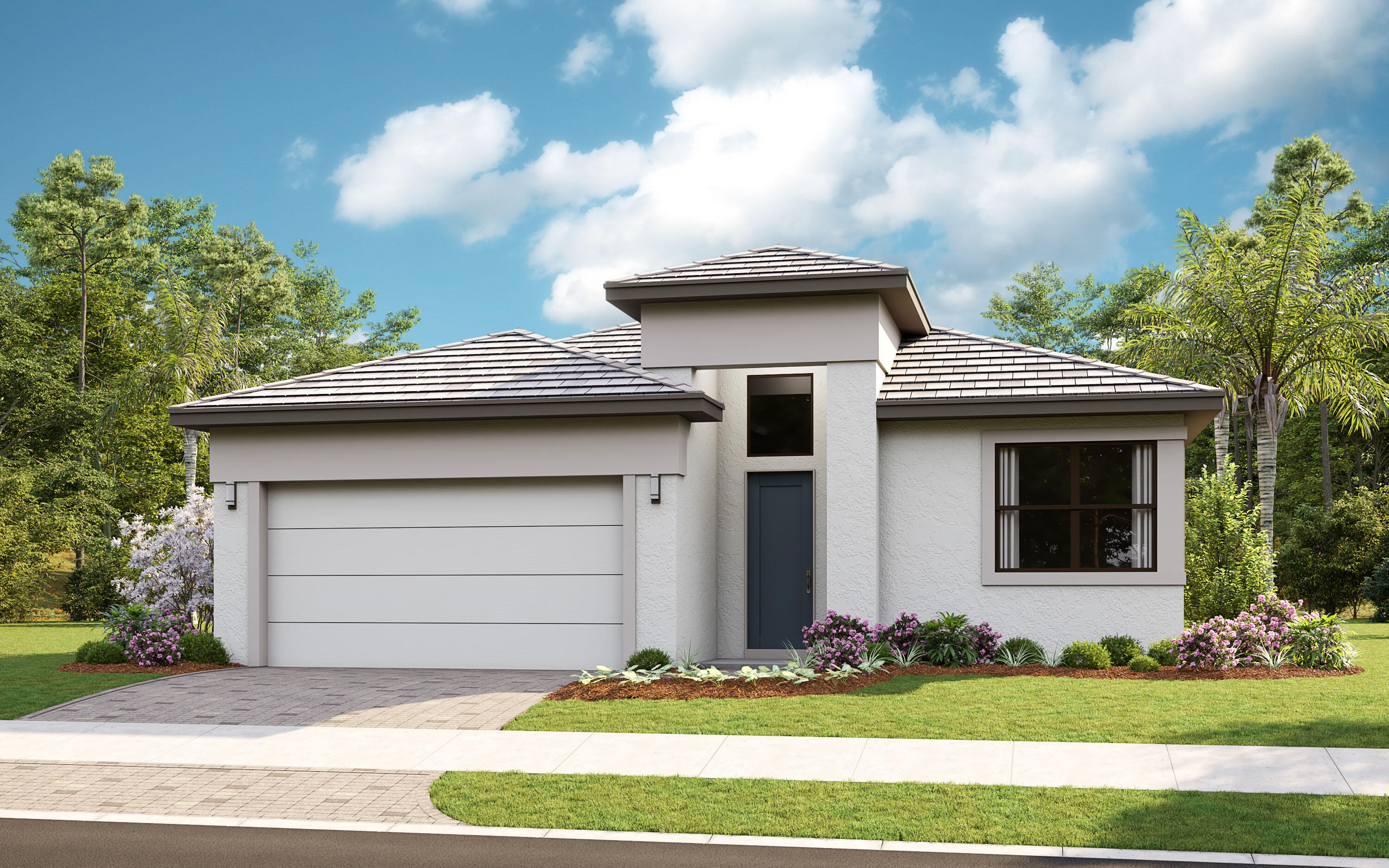 Quick Move-in!  This beautifully upgraded home features a dramatic 16' wide by 10' tall four track sliding glass door that opens from both ends, seamlessly blending indoor and outdoor living.  Thoughtful enhancements include a 4' garage extension, laundry tub, flexible Bedroom 3 layout, and an owner's suite with a deluxe shower. Mosaic residents have access to resort story amenities, including the pool, fitness center and pickleball, all minutes form I-95, dining, and shopping.