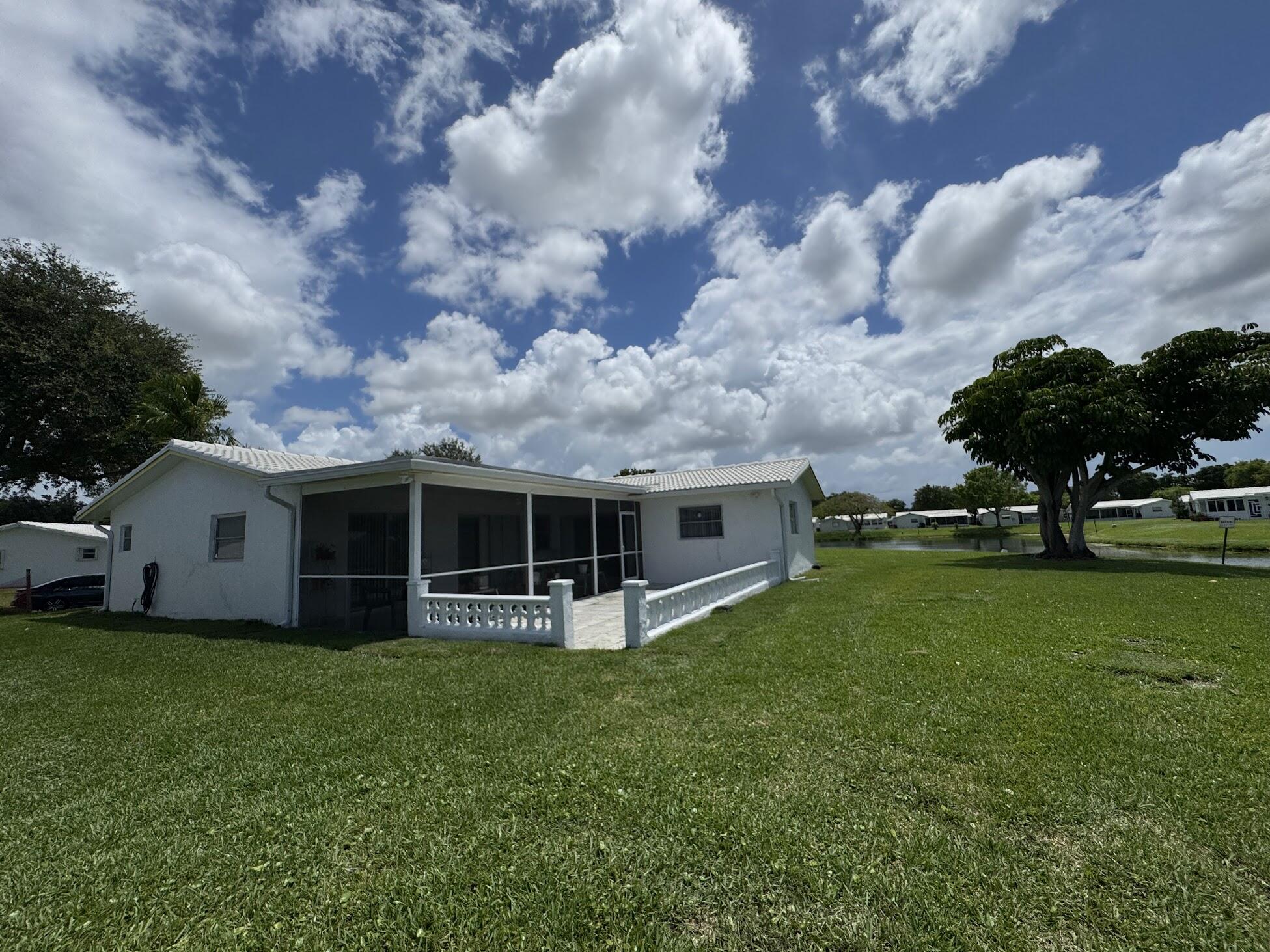***WATERFRONT PROPERTY WITH PANAORAMIC WATERVIEW*** WATER VIEW FROM EVERY ROOM*** DYNAMIC  LARGE YARD WITH EXTRA SPACE TO ENJOY VIEW WITH SCREENED PATIO PLUS EXTRA LARGE CONNECTED OPEN AIR PATIO*** 2 BEDROOM/2 FULL BATH, 1 CAR GARAGE WITH DOUBLE WIDE DRIVE***SCREENED FRONT ENTRYWAY *** SPLIT BEDROOM FLOOR PLAN *** QUIET STREET ON PIE SHAPED LOT *** FULL WASHER/DRYER *** PROPERTY WON'T LAST LONG**55+ COMMUNITY, 20% DOWN, 720 CREDIT SCORE**ASSOC. FEE INCL: FIBER OPTIC HD TV & INTERNET, COURTESY BUS, LAWN SERV, ROOFS, EXTERIOR PAINTING, CLUBHOUSE, 2 POOLS, TENNIS, POOL TABLES, PING PONG, CARD ROOMS, SHOWS, FITNESS CENTER & MUCH MUCH MORE