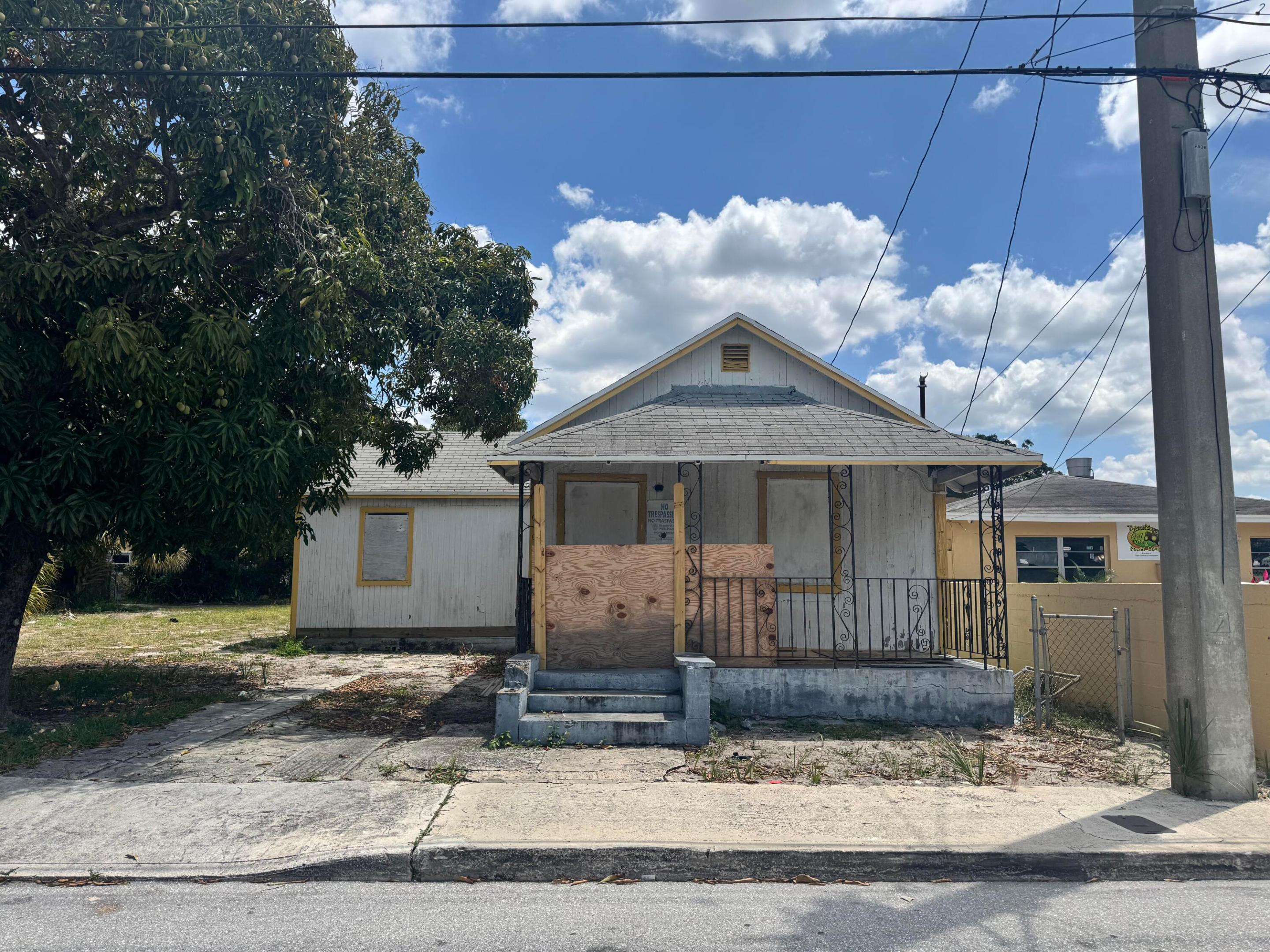 Rare redevelopment opportunity in the rapidly evolving Pleasant City/Northwood corridor. Property includes a rear CBS structure 2BR/ 1BA , front wood frame house.  Ideal for investors or developers seeking new construction project.  No income, structures require renovation. Development potential. Buyer to verify density, setbacks, and allowable unit count with the City of West Palm Beach Planning Division.  Surrounded by ongoing redevelopment and growth with easy access to US-1, the intracoastal and downtown West Palm Beach.  Sold AS-IS Cash buyers preferred.