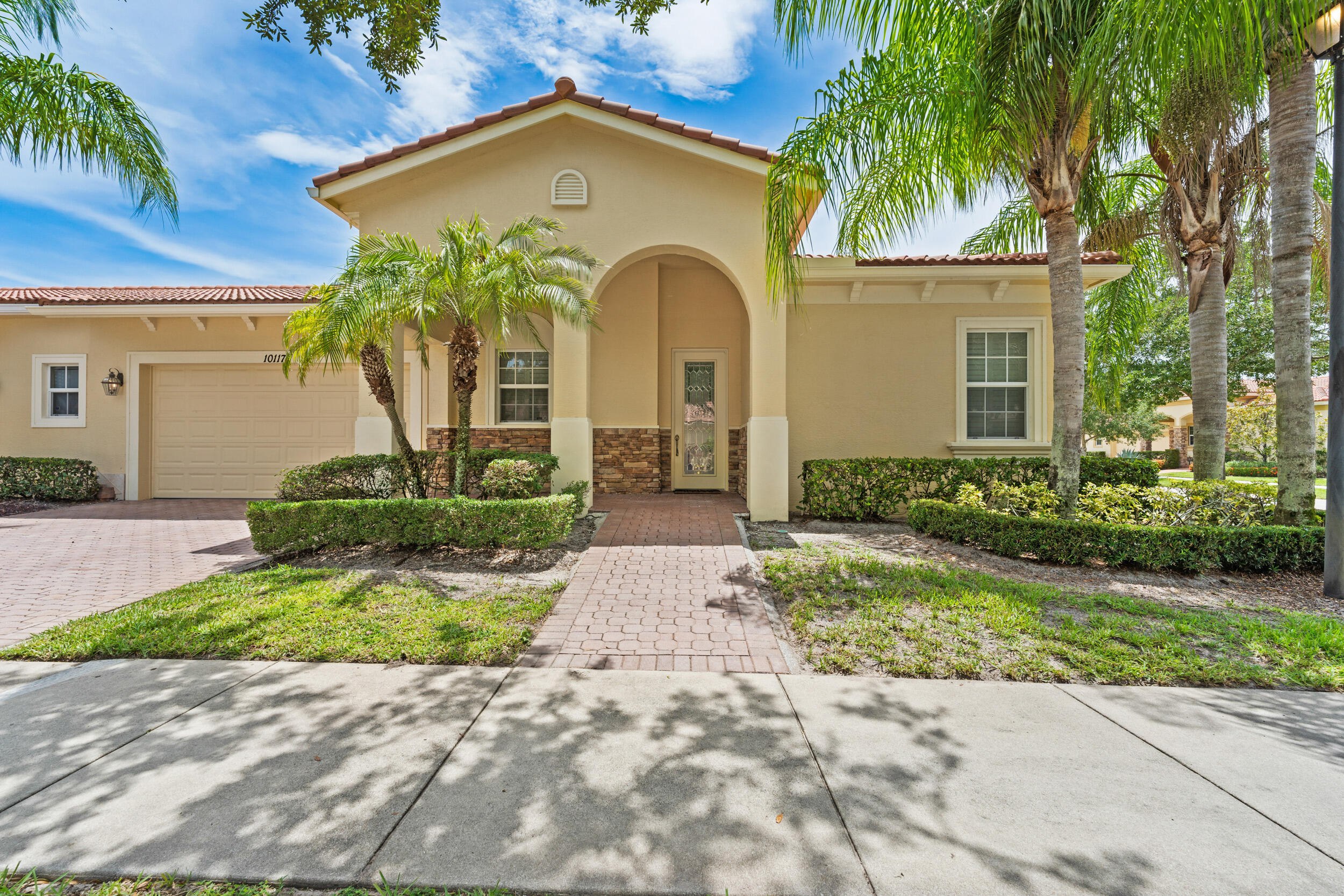 Welcome to this charming CORNER UNIT  2-bedroom, 2-bathroom villa located in the Verano community of Port St. Lucie. This single-story residence offers 1,412 square feet of comfortable living space, perfectly designed for efficient and practical everyday living. The thoughtful floor plan maximizes functionality across both bedrooms and bathrooms, while the attached 2.5-car garage provides ample parking and storage options. This villa has been freshly painted, new flooring in the bedrooms, new fixtures and fans and presents an excellent opportunity for those seeking a low-maintenance home with straightforward design and solid construction. Home is being offered fully furnished.  The clubhouses are spectacular with resort style amenities and pickleball built for tournaments!
