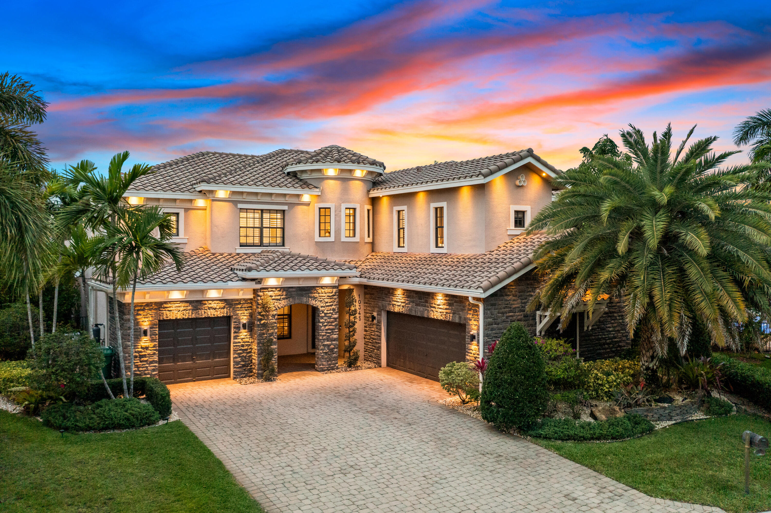 Stunning Bolano Model Home w/5 Beds, Additional Room, 4.5 Baths, 3-Car Garage Pool Home On A Cul-De-Sac Waterfront Lot. Spacious Kitchen w/Granite Counter Island, Dual Wall Oven, Induction Stove & Stainless Steel Appliances. Primary Suite w/Sitting Area, Walk-In Closets w/Built-Ins, Dual Sinks & Separate Tub & Shower. Outside Oasis Fully Fenced In w/Fully Automated & Heated Infinity Pool w/Water Features, 2 Pergola's w/Built-In Summer Kitchen Overlooking Gorgeous Water Views Perfect For Entertaining. Open Floor Plan, Full Impact Windows + Doors, Crown Molding Throughout & High End Fixtures. 24-Hour Guard Gated, Resort Style Amenities, Clubhouse, Fitness Center, Pool & Spa, Tennis, Basketball, Sauna, Restaurant & Much More. Close To Parkland's A Rated Schools, Shopping, Restaurants & More!
