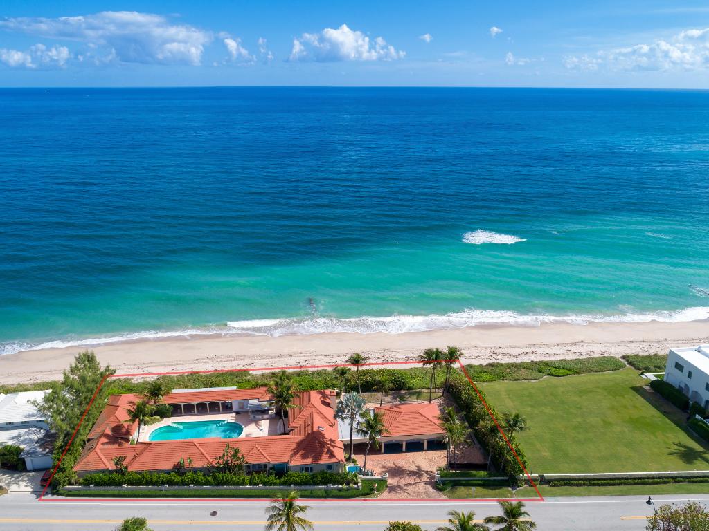 Trophy property in Palm Beach with 242' of ocean frontage. A rare opportunity to renovate and make your own beach compound.
