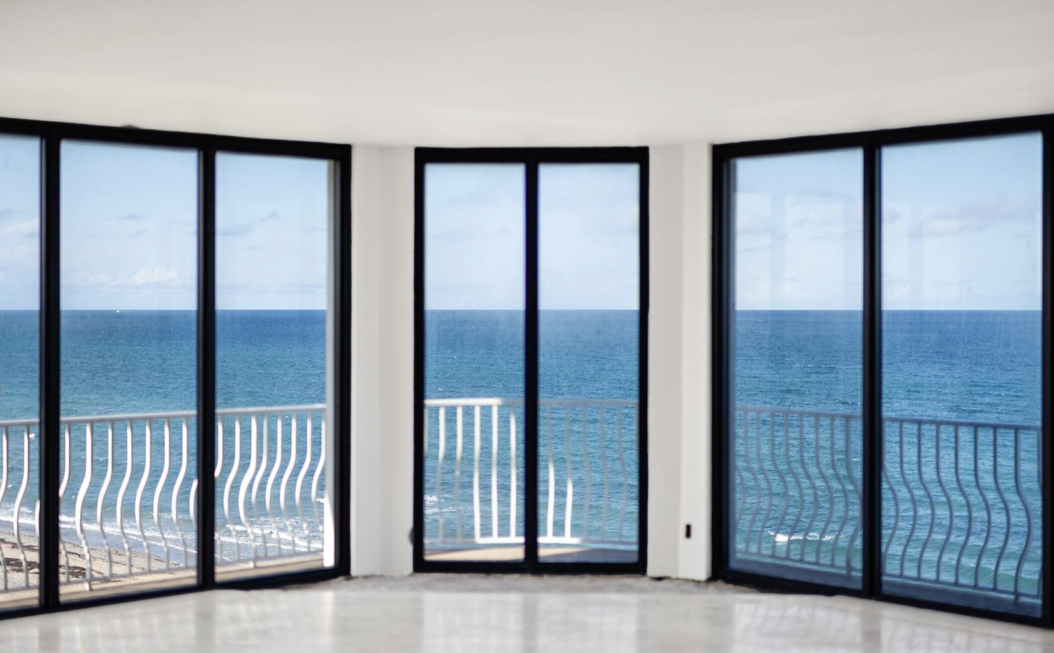 Introducing a rare Direct Oceanfront offering, this 3 bedroom, 3.5 bath residence with private poolside cabana presents an exceptional opportunity to reimagine and make it your own. Newly installed hurricane impact glass sliding doors frame commanding views of the Atlantic to the east and the Intracoastal Waterway to the west flooding the interiors with natural light. With generous living spaces and volume ceilings, this residence offers the perfect canvas for creating a sophisticated home enjoyable from sunrise to sunset.  2100 Sloans Curve is a premier full service building offering resort-like amenities including 24/7 gatehouse, concierge, heated pool/spa, fitness center, Har-Tru tennis, and 2-car garage. Minutes ro the center of Palm Beach.