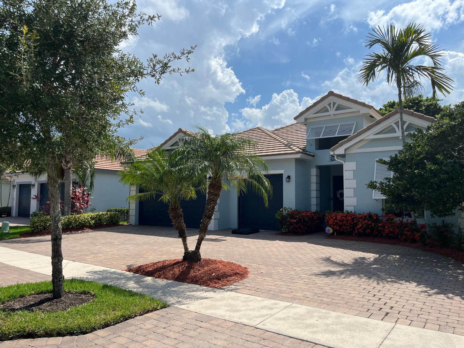 Welcome to this single-story ranch style residence in, West Palm Beach, offering 2,807 square feet of finished living space with five generous bedrooms, three full bathrooms, a three-car garage for ample parking and storage convenience, and a pool. This home features a thoughtful layout with excellent sightlines throughout the main living areas, making it perfect for both everyday living and entertaining. The primary bedroom provides a relaxing retreat, while the additional bedrooms offer flexibility for family, guests, or home office space. This home has a private pool complete with a child safety fence. Residents enjoy community amenities, including a community pool, fully equipped fitness center, lawn maintenance, and more.