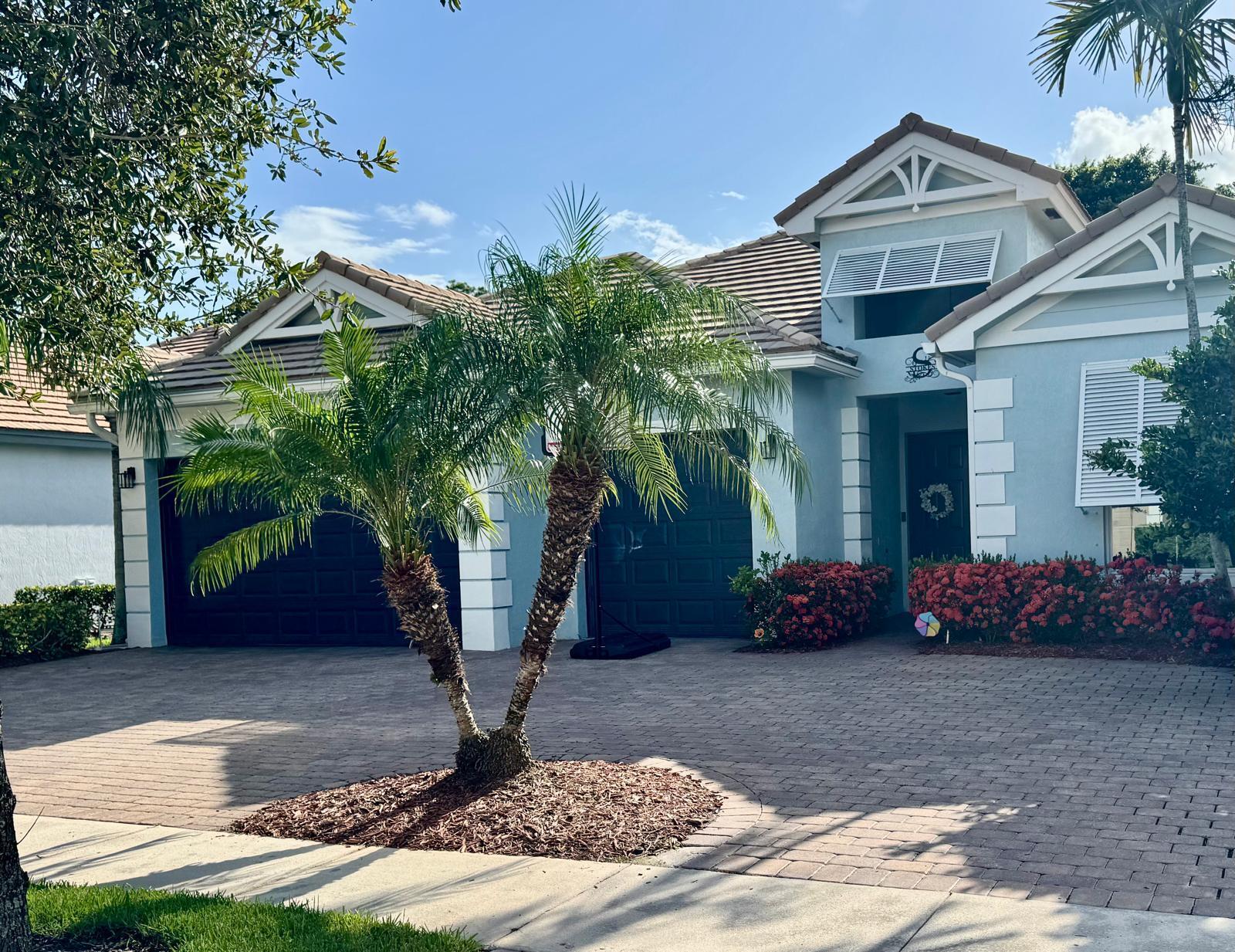 Welcome to this single-story ranch style residence in, West Palm Beach, offering 2,807 square feet of finished living space with five generous bedrooms, three full bathrooms, a three-car garage for ample parking and storage convenience, and a pool. This home features a thoughtful layout with excellent sightlines throughout the main living areas, making it perfect for both everyday living and entertaining. The primary bedroom provides a relaxing retreat, while the additional bedrooms offer flexibility for family, guests, or home office space. This home has a private pool complete with a child safety fence. Residents enjoy community amenities, including a community pool, fully equipped fitness center, lawn maintenance, and more.