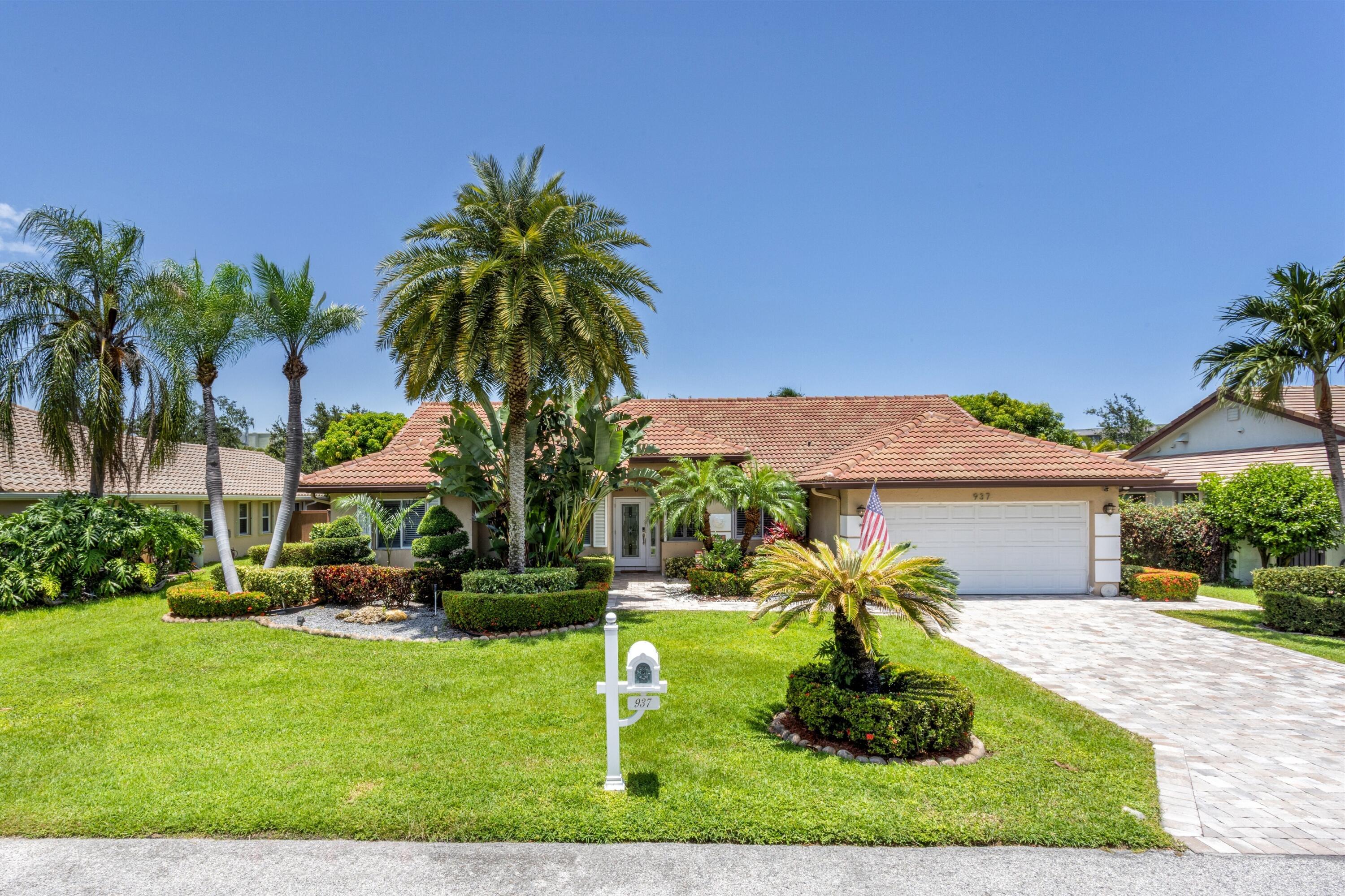 Enjoy a rare opportunity to own a spacious single-story ranch home surrounded by multi-million-dollar waterfront estates in the highly sought after Tropic Isle neighborhood in East Delray Beach—with no mandatory HOA. Situated on a quiet cul-de-sac street, this 2,949 total SF residence offers 4 bedrooms, 2.5 bathrooms and an exceptional indoor-outdoor lifestyle. The oversized, fully fenced backyard is a private tropical retreat featuring lush landscaping, a sparkling pool with spa and an expansive covered patio ideal for outdoor dining, entertaining or relaxing year-round. Inside, bright, open living spaces are enhanced by soaring vaulted ceilings, abundant natural light and plantation shutters. Open-concept kitchen features stainless steel appliances, large granite peninsula with seating  and overlooks the pool and patio, making it the perfect gathering space for family and guests. Sliding glass doors from the family room, living room, and primary suite provide seamless access to the backyard oasis. The spacious primary suite includes a walk-in closet, dual vanities, a separate shower and a corner soaking tub. The second full bathroom also features dual vanities and convenient direct access to the pool, making it an ideal cabana bath. Perfectly positioned just a short stroll from Trader Joe's, shops, restaurants and everyday conveniences, this exceptional home is also just over the bridge from Delray Beach's award-winning beaches and only a golf cart ride to the vibrant dining, boutique shopping and entertainment of Atlantic Avenue. Experience the best of the South Florida coastal lifestyle at 937 McCleary. DISCLAIMER: Information published or otherwise provided by the listing company and its representatives including but not limited to prices, measurements, square footages, lot sizes, calculations, statistics, and videos are deemed reliable but are not guaranteed and are subject to errors, omissions or changes without notice. All such information should be independently verified by any prospective purchaser or seller. Parties should perform their own due diligence to verify such information prior to a sale or listing. Listing company expressly disclaims any warranty or representation regarding such information. Prices published are either list price, sold price, and/or last asking price. The listing company participates in the Multiple Listing Service and IDX. The properties published as listed and sold are not necessarily exclusive to listing company and may be listed or have sold with other members of the Multiple Listing Service. Transactions where listing company represented both buyers and sellers are calculated as two sales. "No payments made until title passes" Some affiliations may not be applicable to certain geographic areas. If your property is currently listed with another broker, please disregard any solicitation for services. Information published or otherwise provided by seller, listing company or its representatives is deemed reliable but are not guaranteed and subject to errors, omissions, or changes without notice. Copyright 2026 by the listing company. All Rights Reserved.