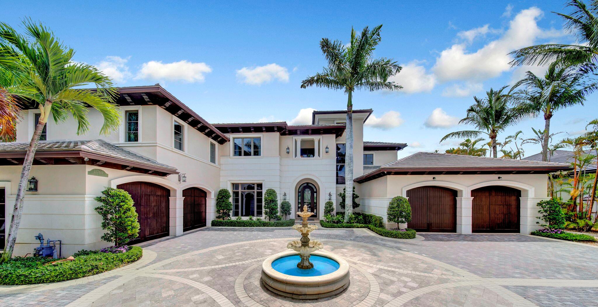 Welcome to a rare offering in Old Palm Golf Club. This exquisite custom residence blends timeless architecture with modern elegance & a rarely available unobstructed golf view with total privacy. This magnificent residence is equipped with a gourmet chef's kitchen, custom walnut cabinetry & double islands, formal dining room, wine room, office, club room/gym, elevator, primary suite with spa inspired his/her bathrooms, & large walk in closets. Plenty of storage in the climate controlled 4.5 car garage with lifts. Second floor spacious en-suite bedrooms with walk in closets. Resort-style outdoor living area with covered patio & phantom screens, salt water pool, & summer kitchen. Enjoy luxury living & a lifestyle defined by sophistication & privacy. This is golf course living, re-imagined.