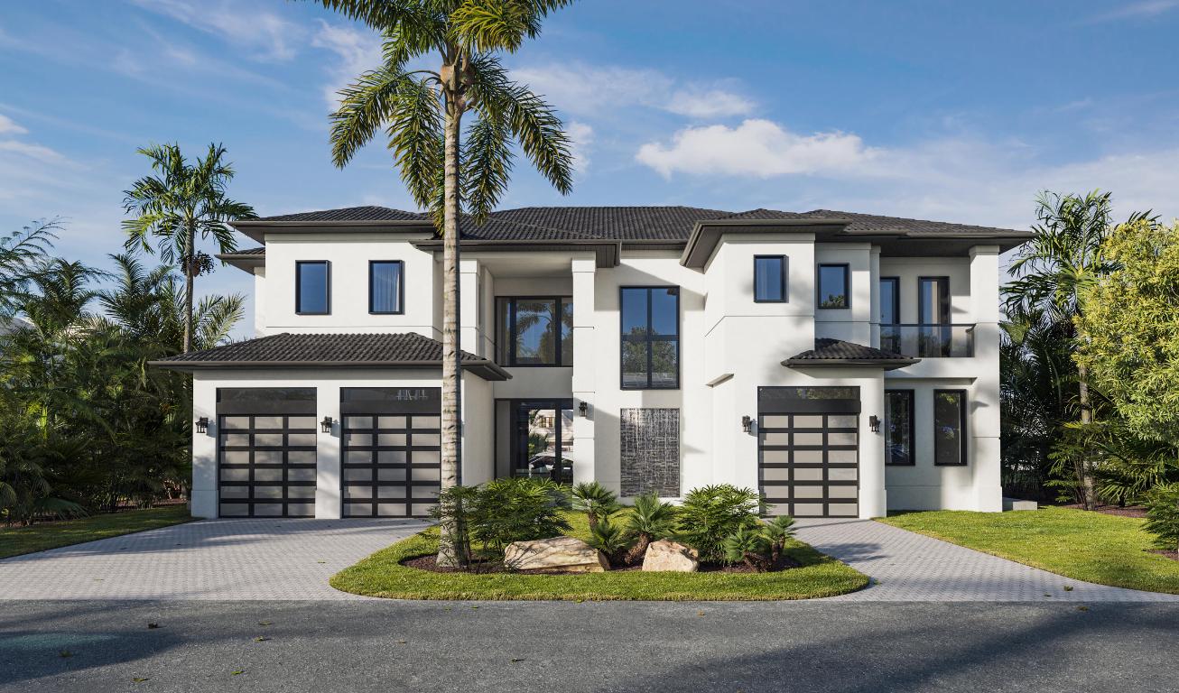 Welcome to the future of luxury at 939 Eve Delray Beach—a waterfront marvel just over 8,000 square feet, designed to take your breath away. With construction slated for completion in 2026, this estate will be the ultimate destination for those who dream big, love deeply, and live boldly. Set along 90 feet of pristine waterfrontage, this home greets you with a lush garden foyer entrance, leading into an expansive great room where soaring ceilings, sophisticated finishes, and panoramic water views create a sense of grandeur. Step into the gourmet kitchen, where every detail is crafted for those who love to cook, entertain, and celebrate life. Adorned with quartz, Viking appliances, & an island with seating for six, a sprawling pantry, and a wine room make this kitchen a showpiece. contd. Welcome to the future of luxury at 939 Eve Delray Beacha waterfront marvel just over 8,000 square feet, designed to take your breath away. With construction slated for completion in 2026, this estate will be the ultimate destination for those who dream big, love deeply, and live boldly. Set along 90 feet of pristine waterfrontage, this home greets you with a lush garden foyer entrance, leading into an expansive great room where soaring ceilings, sophisticated finishes, and panoramic water views create a sense of grandeur. Step into the gourmet kitchen, where every detail is crafted for those who love to cook, entertain, and celebrate life. Adorned with quartz, Viking appliances, & an island with seating for six, a sprawling pantry, and a wine room make this kitchen a showpiece. contd.
(Set along 90 feet of pristine waterfrontage, this home greets you with a lush garden foyer entrance, leading into an expansive great room where soaring ceilings, sophisticated finishes, and panoramic water views create a sense of grandeur. Step into the gourmet kitchen, where every detail is crafted for those who love to cook, entertain, and celebrate life. An oversized island adorned with quartz, Viking appliances, seating for six, a sprawling pantry, and a wine room make this kitchen a showpiece. Equipped with two ice makers, two temp controlled beverage refrigerators, and built in coffee machine.And with a custom media room quipped with option for a golf simulator, this home has fun built right into its foundations.((Outdoors, paradise awaits. The spectacular lanai with a full summer kitchen promises evenings of al fresco dining, laughter, and unforgettable gatherings. Your private backyard oasis boasts a sparkling pool, an indulgent spa, an outdoor shower, and lush landscaping, all designed to make every day feel like a getaway. For the boating enthusiast, the brand-new 60-foot dock and lift offer direct access to open waters, making waterfront living as exhilarating as it is effortless.((With thoughtful design and luxurious details at every turn, this home features two bedrooms on the main level, including a first-floor VIP suite overlooking the serene canal and gardenideal for visiting guests or in-laws. Upstairs, a chic lounge with a wet bar and refrigerator spills onto a sweeping terrace with panoramic views, setting the stage for relaxation or entertaining under the stars. The primary suite is an indulgent sanctuary with dual walk-in closets, separate toilets, a freestanding designer bathtub, and a spa-inspired walk-in shower. With three additional bedrooms, each with its own ensuite, and a flexible space perfect for a home office or den, this floor plan effortlessly blends privacy and comfort.((Adding convenience to luxury, the home features two laundry rooms (one on each level) and a sleek elevator, making daily living as seamless as it is glamorous. Stunning 10-foot glass doors below and 8-foot doors above allow natural light to flood the home, creating an inviting, airy ambiance.((Situated in one of Boca Raton's most prestigious neighborhoods, 939 Eve offers not just a home, but a lifestyle. With easy access to fine dining, upscale shopping, and the beauty of South Florida's beaches, this estate is where elegance, adventure, and tranquility unite.((Here, every day feels extraordinary. Come discover the art of living well at 939 Eve!