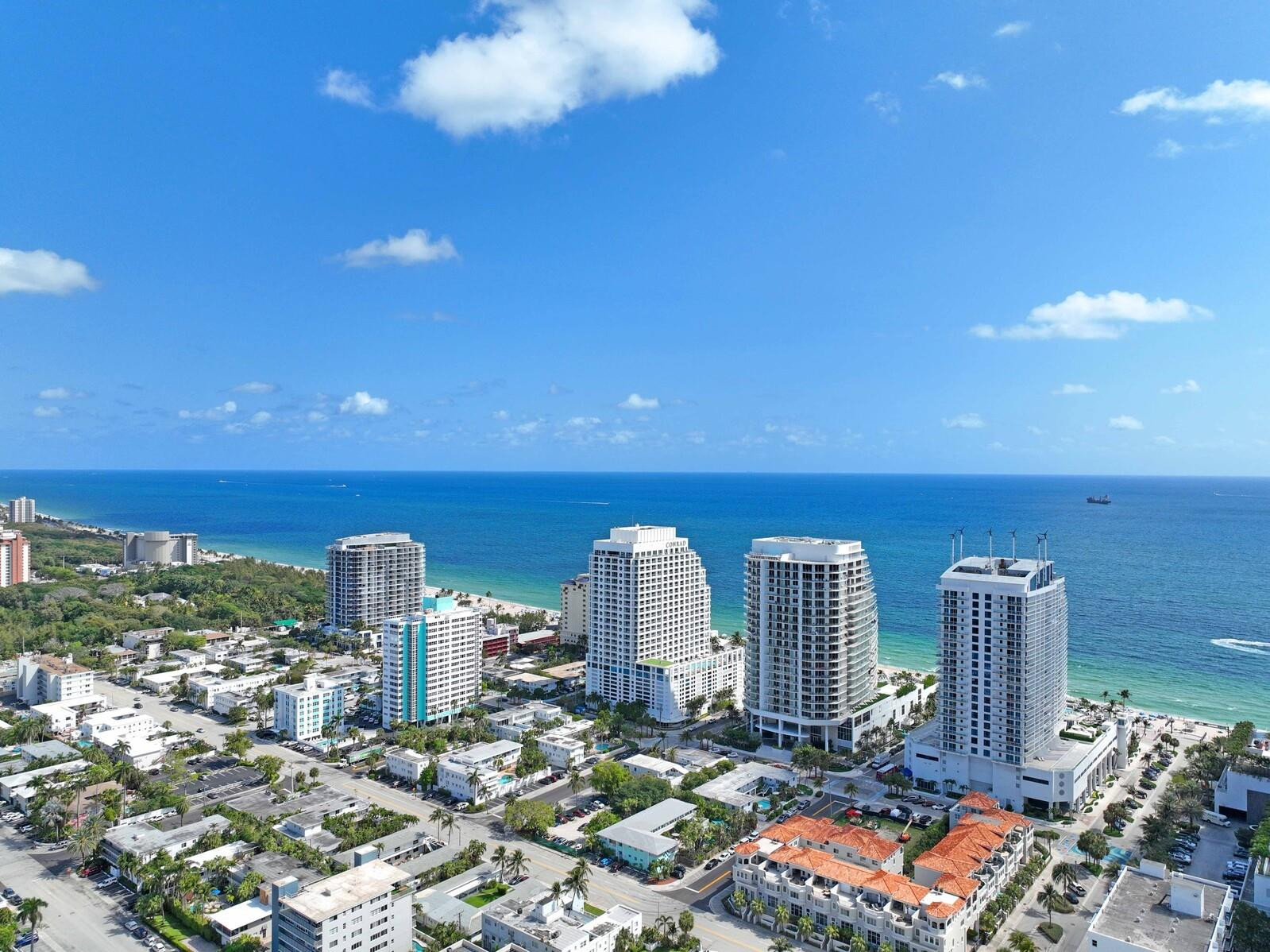 LOCATION! LOCATION! LOCATION!    Spectacular Ocean front water views from this penthouse level Luxury suite! Only steps to the Pristine sands of Fort Lauderdale Beach! This Condo hotel is Managed by Hilton and this unit can be put into the rental program for easy ownership! Hotel has had a recent renovation and is absolutely stunning.  Rare opportunity to own a unit on a top floor with direct ocean views!