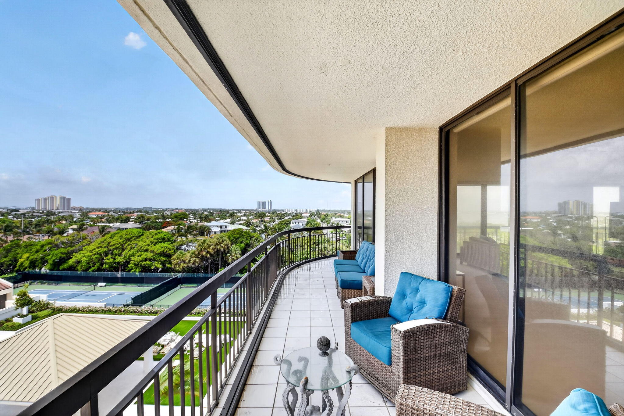 Corner residence at Martinique, directly on the ocean on Singer Island, one of only four units per floor, each with a double-door entry. The wrap-around balcony runs from the Intracoastal on the west around the south side, over the resort pool deck to the ocean beyond. Over 2,000 SF: a split two-bedroom plan with three full baths plus a powder room, dual master walk-in closets, his-and-hers master baths, and a separate balcony facing the ocean directly. The community features resort-style amenities, including a newly renovated amenity deck with a heated swimming pool, BBQ's, on-site dining, tennis & pickleball, concierge, manned guard gate, beach service, fitness, and direct beach access. Furnished Annual lease is $5,000/month; Seasonal Lease with a four-month minimum. THE RENTAL OPPORTUNITY At $5,000 a month, unit 604 is the rare Singer Island rental where size, position, and lifestyle line up in one residence. Most two-bedroom rentals on the island make you choose: square footage or a real view, a private floor plan or resort amenities, the ocean or the Intracoastal. This unit gives you all of it over 2,000 square feet, a true corner position with water on two sides, a wrap-around balcony, and full resort amenities on the sand, at a price that does not exist for this combination anywhere else on the island right now.   THE RESIDENCE Unit 604 is a corner residence on the sixth floor. Martinique places only four units on each floor, every one a corner unit with a private double-door entry — a layout found nowhere else on Singer Island at this scale. The wrap-around balcony extends from the west side, facing the Intracoastal, around the south side, overlooking the resort-style pool deck and the ocean beyond. A separate, private master balcony faces the ocean directly. At over 2,000 square feet, this is one of the largest two-bedroom residences on Singer Island. The split floor plan keeps the master suite fully private on one side and the guest suite, with its own full bathroom, on the other. The home has two bedrooms and three full bathrooms plus a powder bathroom, a feature not found in most two-bedroom units on the island. The master suite includes two walk-in closets and his-and-hers bathrooms. Ceilings run approximately 8.5 feet throughout, with generous room sizes and a southwest exposure: Intracoastal views to the west, ocean and pool views to the south. The residence has been professionally cleaned throughout and is ready for move-in.  THE COMMUNITY: MARTINIQUE RESORT LIFESTYLE Martinique sits directly on the ocean, with every amenity on site. Residents describe it as a resort they live in. The building recently completed a pool modernization project; one of the two pools is open now, with the second to follow. An on-site restaurant serves residents poolside, delivers to the unit, or seats you in for happy hour, lunch, or dinner. Beach service is available, with two cushioned lounge chairs, an umbrella, and a table set up on the sand for you. The building also offers a full fitness center, pickleball, and direct beach access. Martinique is within walking distance of the Ocean Mall, live music venues, dining, and shopping on Singer Island, as well as area parks. All building amenities are included for tenants.  LEASE OPTIONS Annual rental at $5,000 per month, or seasonal rental at $8,000 per month with a four-month minimum between November and April. The tenant is responsible for electric only, billed separately based on usage. A $250 exit cleaning fee applies. No pets. An HOA rental application is required. Cable & WIFI Included.  THE LOCATION Singer Island is a barrier island between the Atlantic Ocean and the Intracoastal Waterway in Palm Beach County, Florida. Martinique, at 4100 N Ocean Drive, sits directly on the ocean, with Intracoastal views from the west-facing residences. It is within walking distance of the Ocean Mall, restaurants, and live music, and close to Phil Foster Park, the Blue Heron Bridge, and some of the best snorkeling in South Florida. Palm Beach Island, Worth Avenue, and PGA Boulevard are all minutes away. This is resort living on one of Florida's most desirable barrier islands.