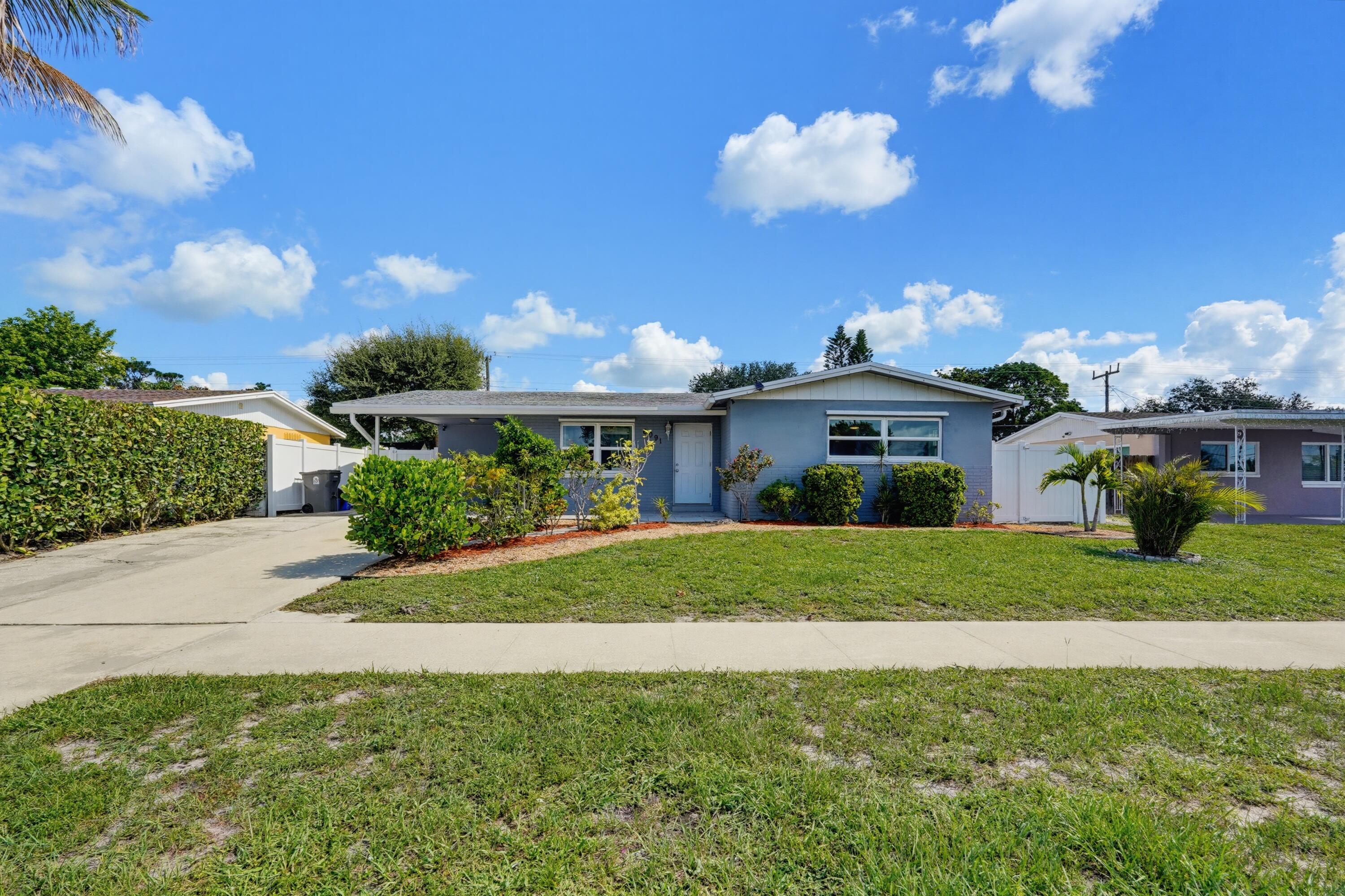 Welcome home to this charming three bedroom, two bathroom single story pool home in the heart of Meadowbrook 2, West Palm Beach. NO HOA. This home features a 2020 roof, a 2020 AC system, a new water heater, plus newer flooring and appliances throughout. Step outside to your own private pool and a cozy fire pit area, all within a fully fenced private backyard, perfect for kids, pets, or just relaxing in your own private space. With 1,288 square feet of comfortable living space, this home is conveniently located near the Turnpike and I-95, with plenty of amenities close by.