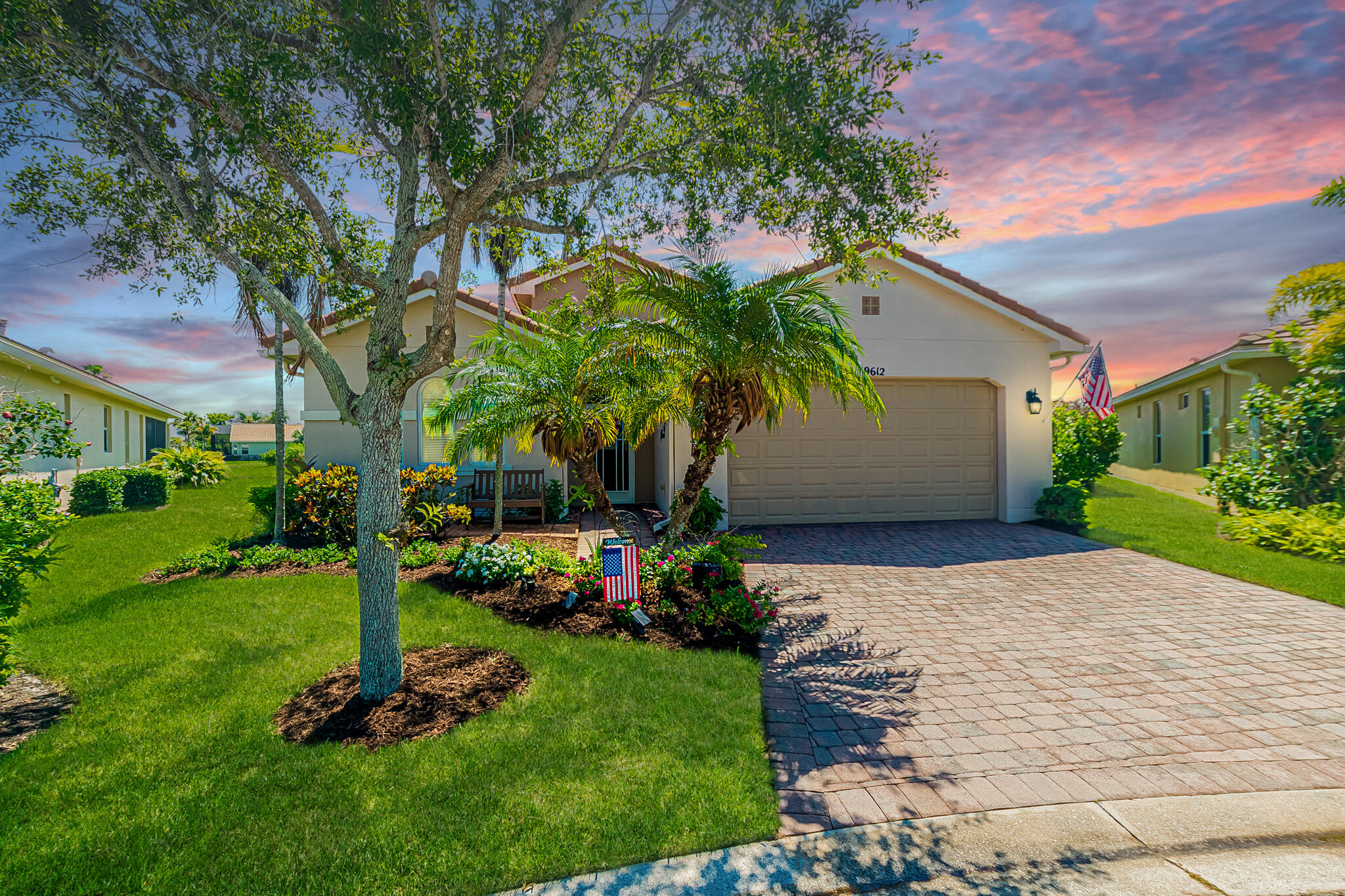 Experience the ultimate active adult lifestyle in Vitalia at Tradition! Situated on a premier lakefront lot with serene water views, this beautiful 2/2/2 with flex room has an open-concept layout for everyday comfort with tile floors in the main areas, crown molding. The kitchen features granite countertops, stainless steel appliances, and natural gas cooking. Relax on your lakefront extended screened lanai, fully secured with electric Storm Smart hurricane shades. Whole house water sooftner system,  High-impact glass, with additional storm panels for peace of mind. This premier 55+ gated community offers resort-style amenities, including a grand clubhouse, fitness center, resort pool, tennis, pickleball, and included cable/high-speed internet.