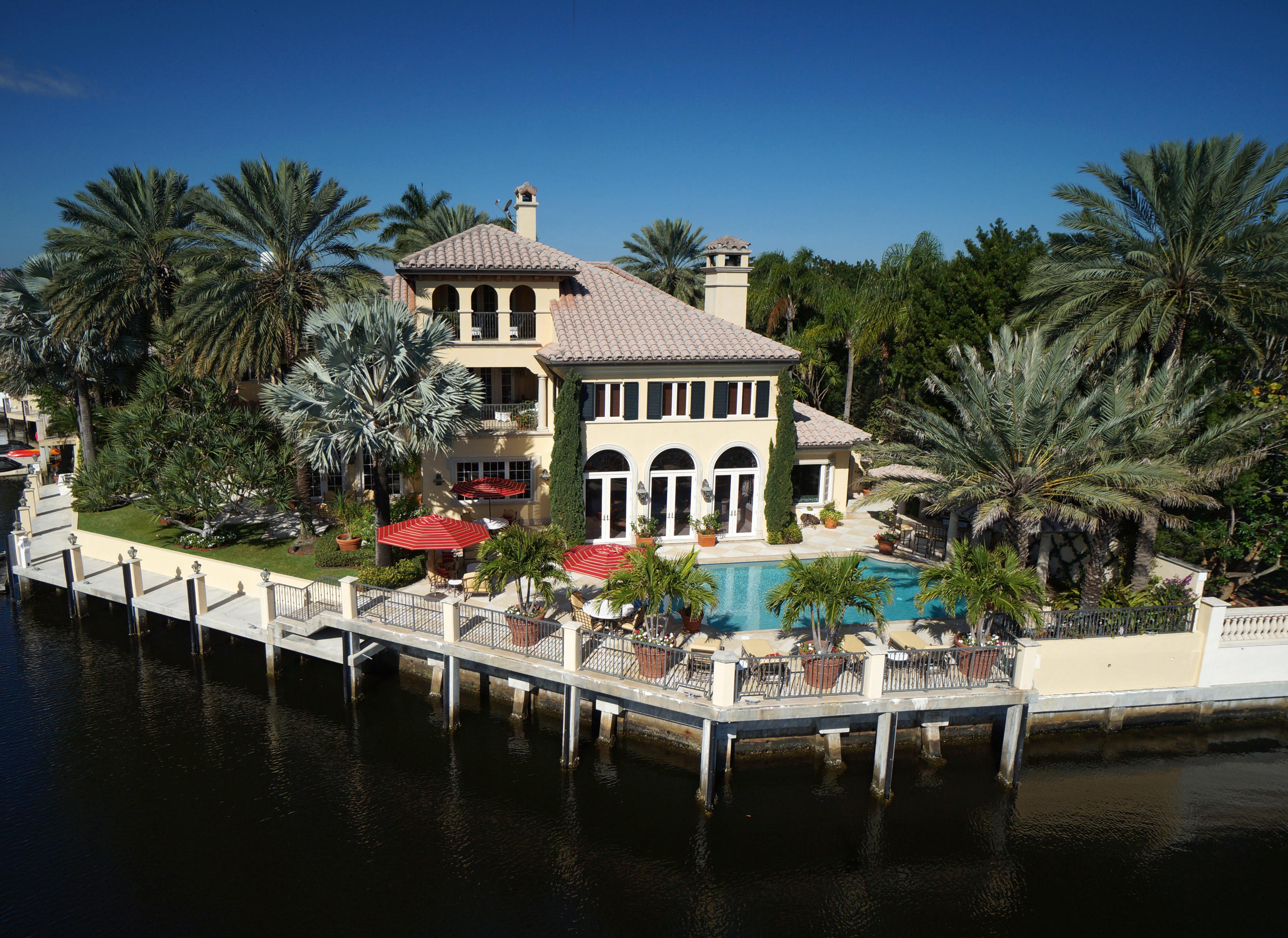 Lake Como-inspired Sanctuary point estate on 194± feet of deepwater facing South East with fabulous views of the Intracoastal waterway.  Exquisitely remodeled in 2003 by San Francisco's-based Warren Sheets and Associates in the style of a grand hotel with unsurpassed quality and detailing throughout. 
Lavish resort-style pool/patio with loggia, summer kitchen and specimen palms and foliage. Wraparound multi boat dockage is provided for a yachting enthusiasts. Note:  Sq. Footage differs from tax rolls home was expanded.
Shown by appointment only to pre-qualified buyers.  
The information herein is believed to be accurate but is not guaranteed and may be subject to errors or omissions, and may be changed without notice.  All measurements are approximate. Disclaimer: The information provided herein including but not limited to measurements, square footages, lot sizes, calculations and statistics have been obtained and conveyed from third parties such as the applicable Multiple Listing Service, public records as well as other sources. All information including that produced by the Sellers or Listing Company are subject to errors, omissions or changes without notice and should be independently verified by any prospect for the purchase of a Property.  The Sellers and Listing Company expressly disclaim any warranty or representation regarding all enclosed information.  Prospects' use of any information herein is acknowledgement of this disclaimer and that Prospect shall perform their own due diligence.  Prospects shall not rely on this information when entering into a contract for sale and purchase.  Some affiliations may not be applicable to certain geographic areas. If your property is currently listed, please do not consider this a solicitation.   In the event a Buyer defaults, no commission will be paid to either Broker on the Deposits retained by the Seller. "No Commissions Paid until Title Passes."    Buyer pays title insurance, Florida documentary stamps, and all other closing costs for New Construction and land use. Copyright 2016 Listing Company.  All Rights Reserved.