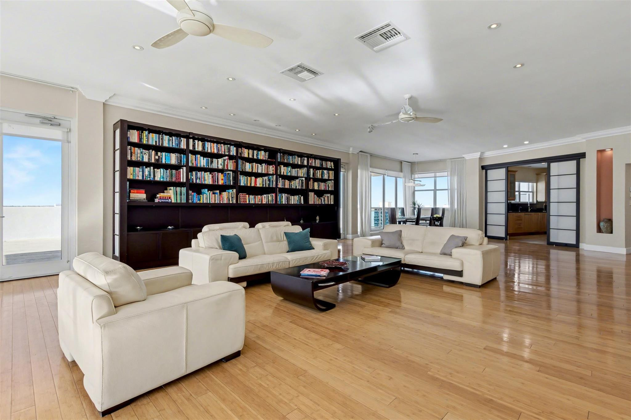 THIS SPECTACULAR PH WITH SPECTACULAR VIEWS AND EXPANSIVE TERRACES IS A MASTERPIECE. ALL 4 BDRM EACH COMPLETE WITH ON-SUITE BATH FOR MAXIMUM PRIVACY, THE PRIMARY BDRM OFFERS A LARGE BALCONY OVER LOOKING THE OCEAN AND THE POOL. THE PERFECT HOME FOR ENTERTAINING FEATURES ALL NICE BAMBOO WOOD FLOORS, ALL IMPACT GLASS THROUGHOUT, 12FT CEILING. THE ONE OF A KIND RESIDENCE OCCUPIES THE ENTIRE WEST SIDE OF THE PH BUILDING LEVEL PROVIDING MORE DEDICATED PRIVATE SPACE AND UNPARALLELED VIEWS FOR ITS RESIDENTS. THE HUGE TERRACE OFFERS STUNNING VIEWS OF THE CITY, OCEAN, INTRACOASTAL AND IS ACCESSIBLE FROM MULTIPLE SPACES. THIS UNIQUE CONDO OFFERS AN OASIS IN THE SKY AND FAR AND AWAY FROM DAILY LIFE. THIS IDEAL BEACH FRONT LOCATION DIRECTLY ON THE SAND AND WALKABILITY TO SUPERMARKETS, RESTAURANTS, SHOPS