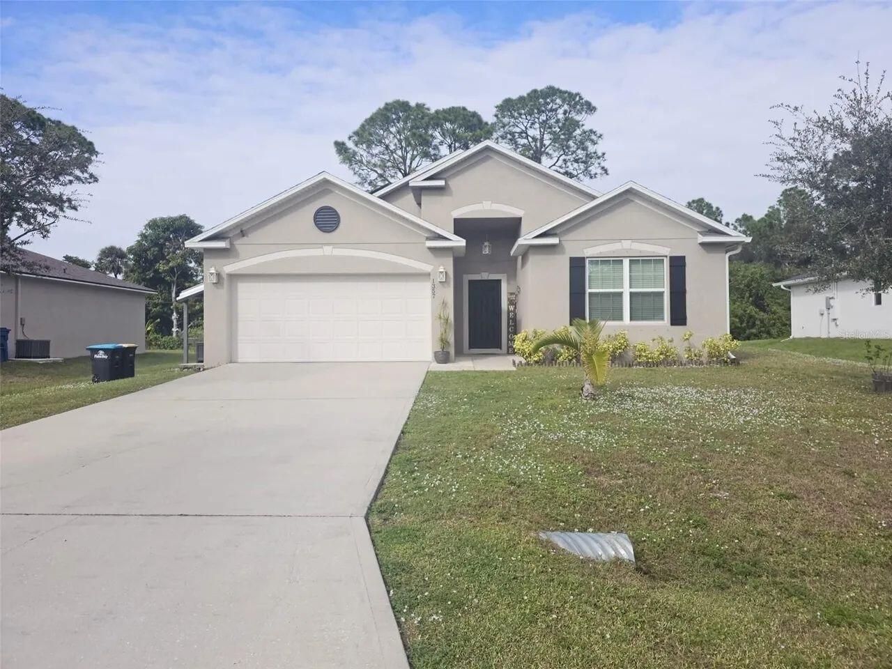 Home Sweet Home! Welcome to this charming 3-bedroom, 2-bath residence nestled in a desirable area of Palm Bay. Situated on a spacious lot, this property offers plenty of room for outdoor entertaining, gardening, recreation, or future improvements. Inside, you'll find a comfortable and functional layout designed for everyday living. Conveniently located near major roadways, shopping centers, restaurants, schools, parks, and other local amenities, this home combines peaceful living with easy accessibility. Whether you're a first-time homebuyer, relocating, downsizing, or searching for the perfect family home, this property presents an outstanding opportunity to own a piece of Florida living