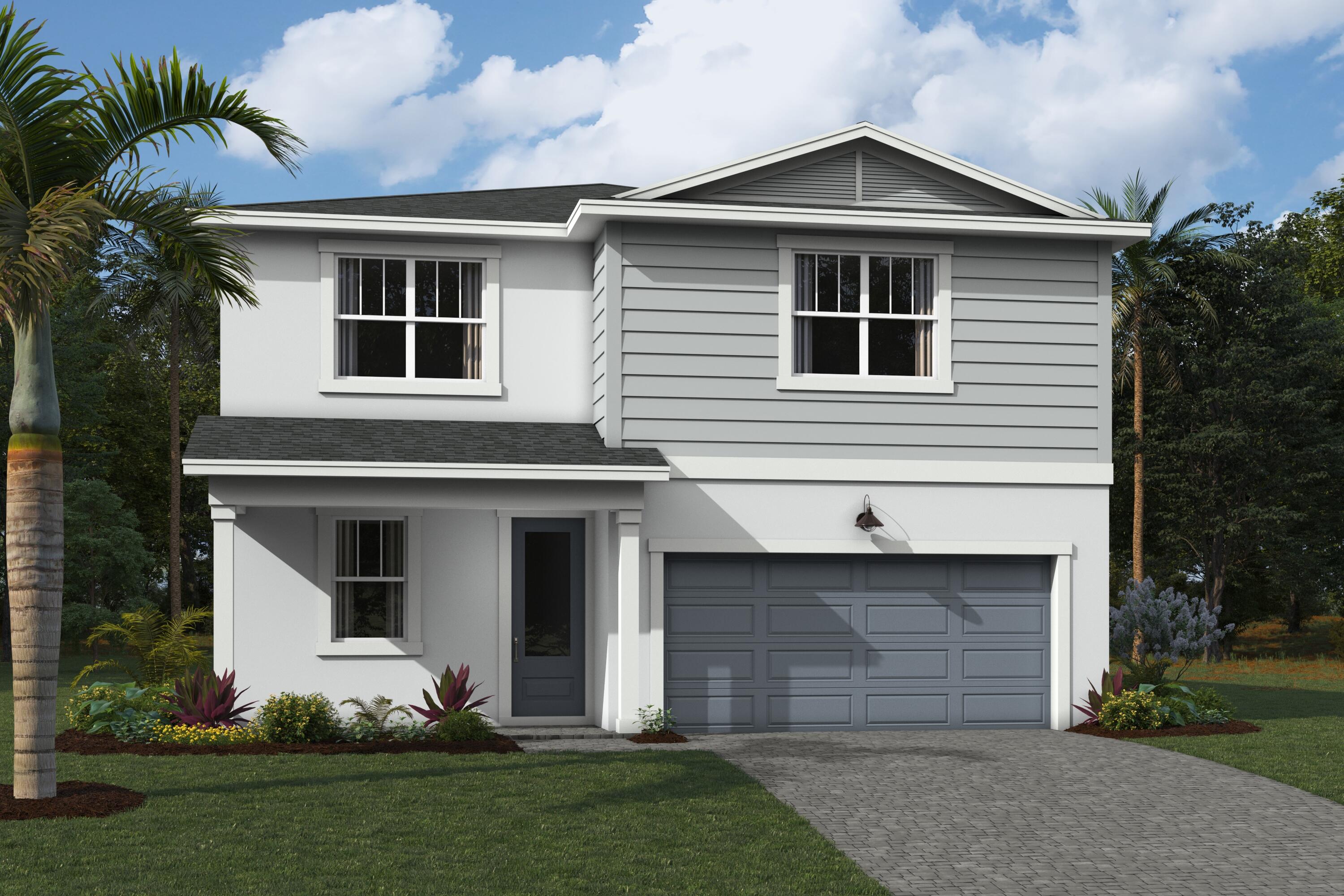 The Benton is a 2,846 sq. ft. 2-story home that offers 5 bedrooms, 3 baths and a 2-car garage. The first floor of this home features a welcoming foyer with a beautiful flex room that can be used as a game room, office or play room. The 5th bedroom located on the first floor can be used as a guest suite. The kitchen is open to the Great Room and dining room, and the covered lanai extends the living outdoors. The second floor features 3 secondary bedrooms that share a full bath with double sinks, along with the convenience of the laundry room. The owner's suite is a relaxing retreat with a private bath and a walk-in closet.