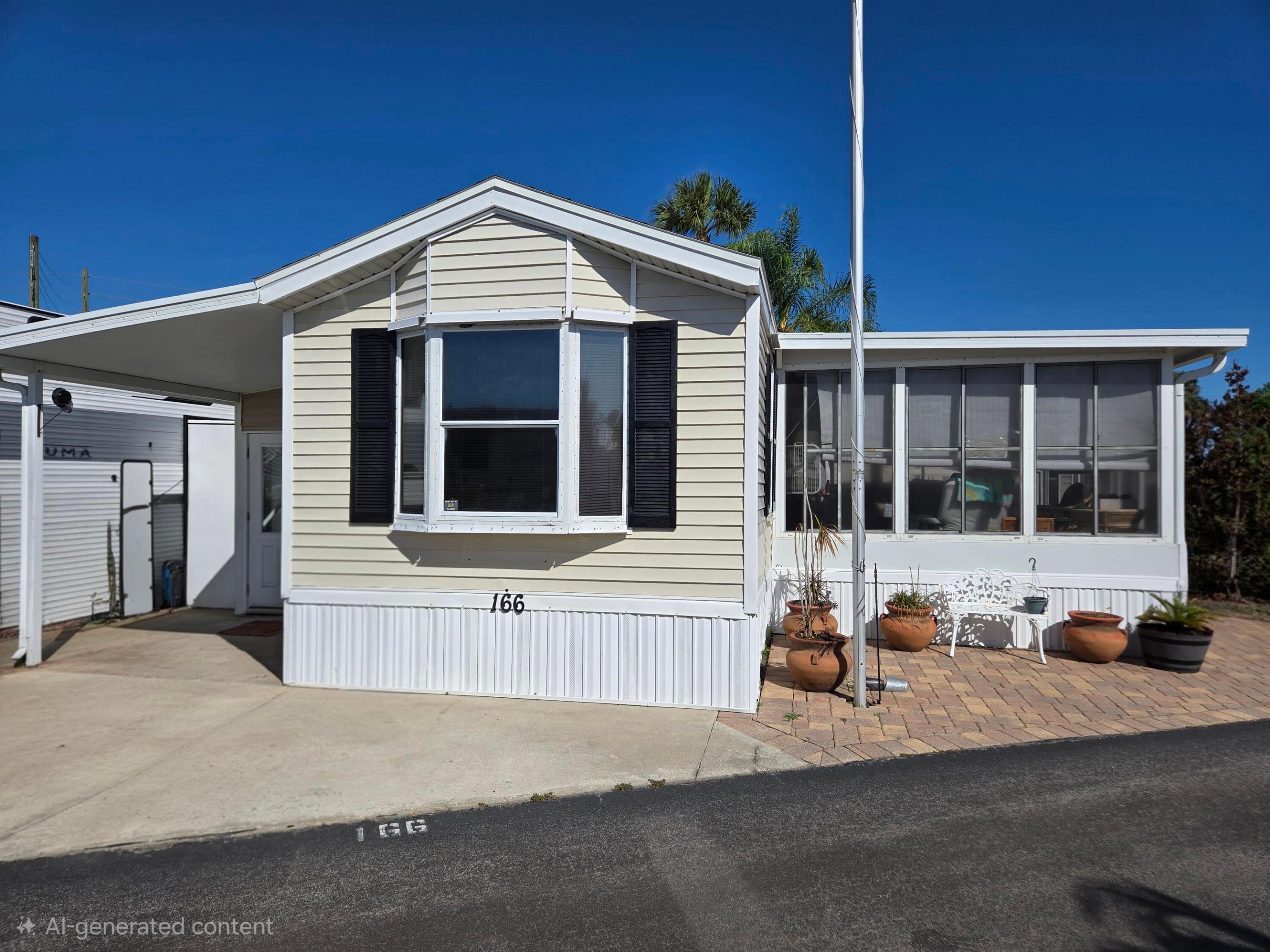BIG "O" RV - Charming 2-Bdrm Park Model - Perfect Seasonal Getaway!  Discover this cozy, furnished, move-in-ready 1993 Park Model with 760 sf under air and 3,100 total sf; situated on 2 lots!  Features include laminate wood flooring, ceiling fans, spacious kitchen w/pantry & coffee bar, sliding glass doors, bay window, lots of natural sun light, and indoor laundry room w/storage.  The 12x14 Florida Room provides additional living space.  This double lot features concrete pavers, allowing for plenty of space for boat & golf cart parking.  The 8x8 shed is perfect for storage. Nestled in this active, amenity-rich, gated 55+ community; enjoy access to a clubhouse, pool, shuffleboard, bocce ball, recreation facilities, boating and more; perfect for the active adult lifestyle!