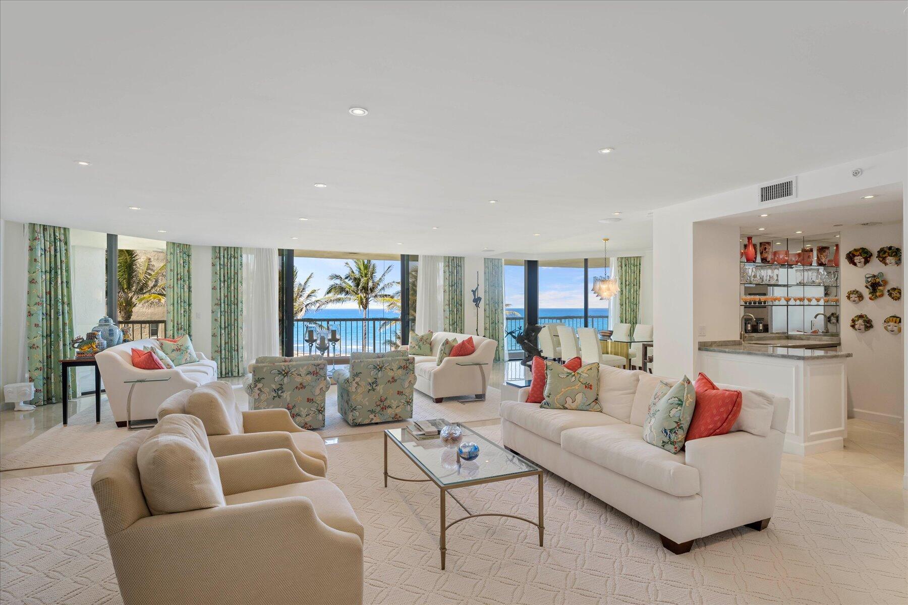 Sensational 3 bedroom/4.5 baths offering on a high floor with breathtaking wide ocean views in prestigious 2770 is attractively priced to sell.  The East-West through condo has 4300 sf spacious floor plan including a new gourmet kitchen with top appliances, a den, bar, and well scaled rooms all accessing large outdoor terraces, deep custom closets, marble floors, impact doors, and a private elevator and pool area cabana. Move right​​‌​​​​‌​‌​​​‌‌​​​‌‌‌​​‌​​‌‌​​​​ in!