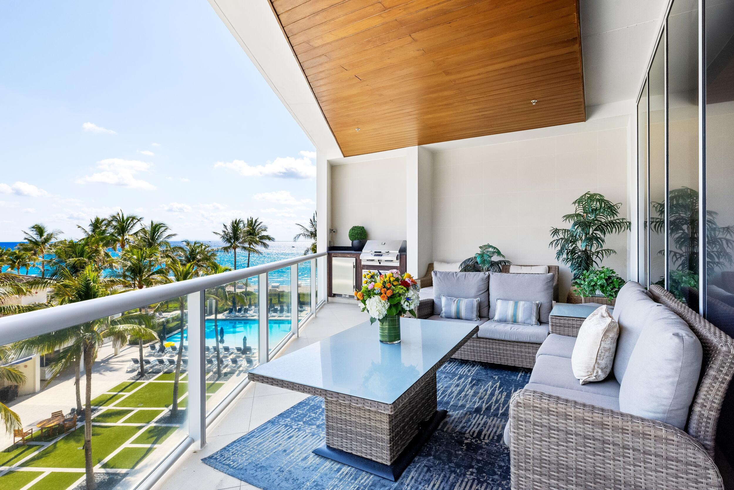 Residence 308 is now being offered at Boca Raton's most coveted oceanfront address, One Thousand Ocean. This expansive 5,797 square-foot condominium encompasses three bedrooms, three full baths, and one half bath, including approximately 2,000 square feet of private outdoor living space. Designer-finished and furnished, the corner residence is distinguished by soaring ceilings, panoramic vistas, and a sophisticated, sun-filled ambiance. Complemented by the state-of-the-art amenities, world-class services, and refined lifestyle offerings of One Thousand Ocean, the residence is perfectly attuned to the expectations of modern luxury living. Created for elegant entertaining and effortless sophistication, it redefines beachfront living with signature views of the Atlantic Ocean, the Intracoastal Waterway, and the city skyline.

Designed by the internationally acclaimed architectural firm Garcia Stromberg, One Thousand Ocean epitomizes sophistication and luxury. Residents enjoy access to an array of world-class amenities, including 24-hour security and valet services. This offering includes a private two-car garage and dedicated storage.