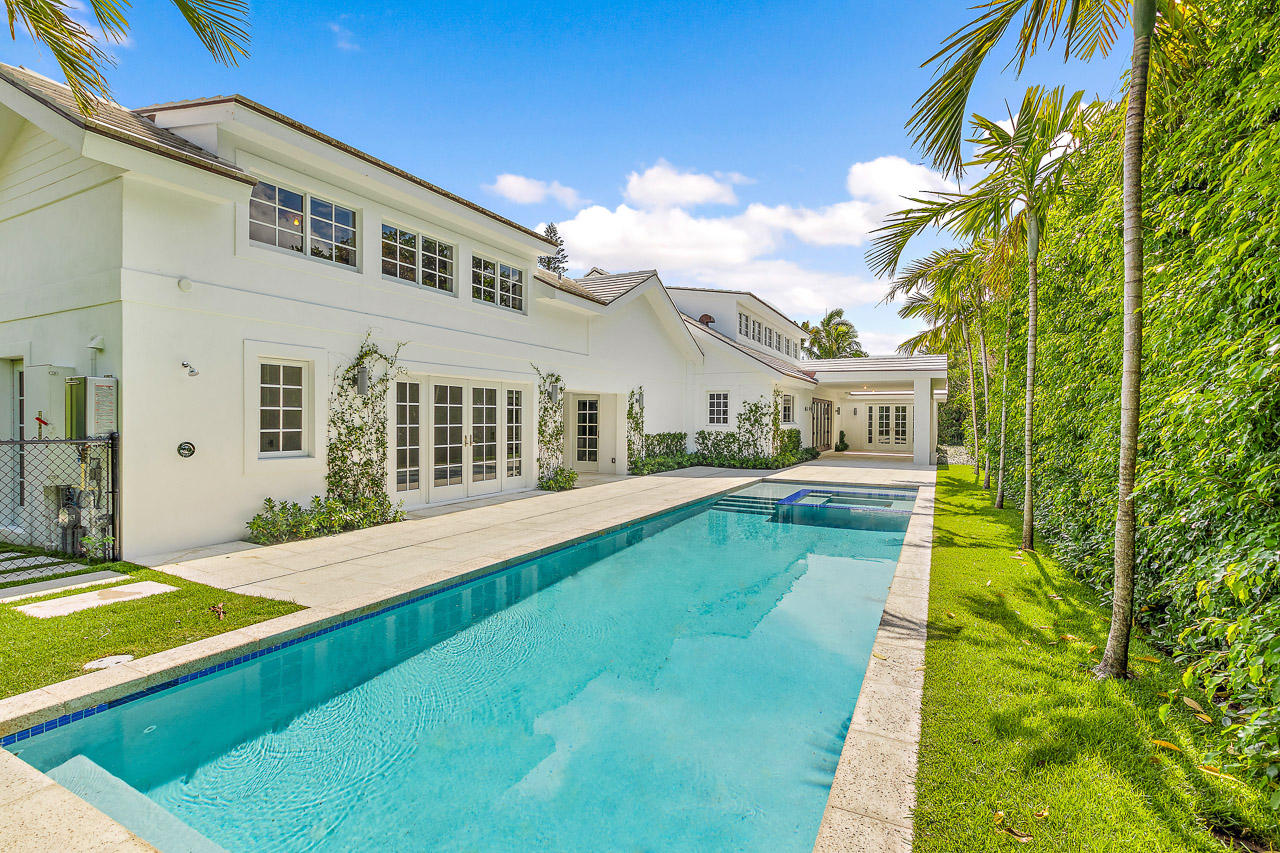 Modern Architectural Home! Complete with the latest products and technology. Approx. 5,887 sq.ft. of perfection. Finest marble floors and highest technology in kitchen appliances. 6 BR's -8 1/2 Baths. Large closets, large pool and spa with separate pool cabana house. First floor master suite. This house has been 100% staged by professional stager.  All inside and out furniture and lighting fixtures DO NOT stay with the house. ''Property close to the Ocean''