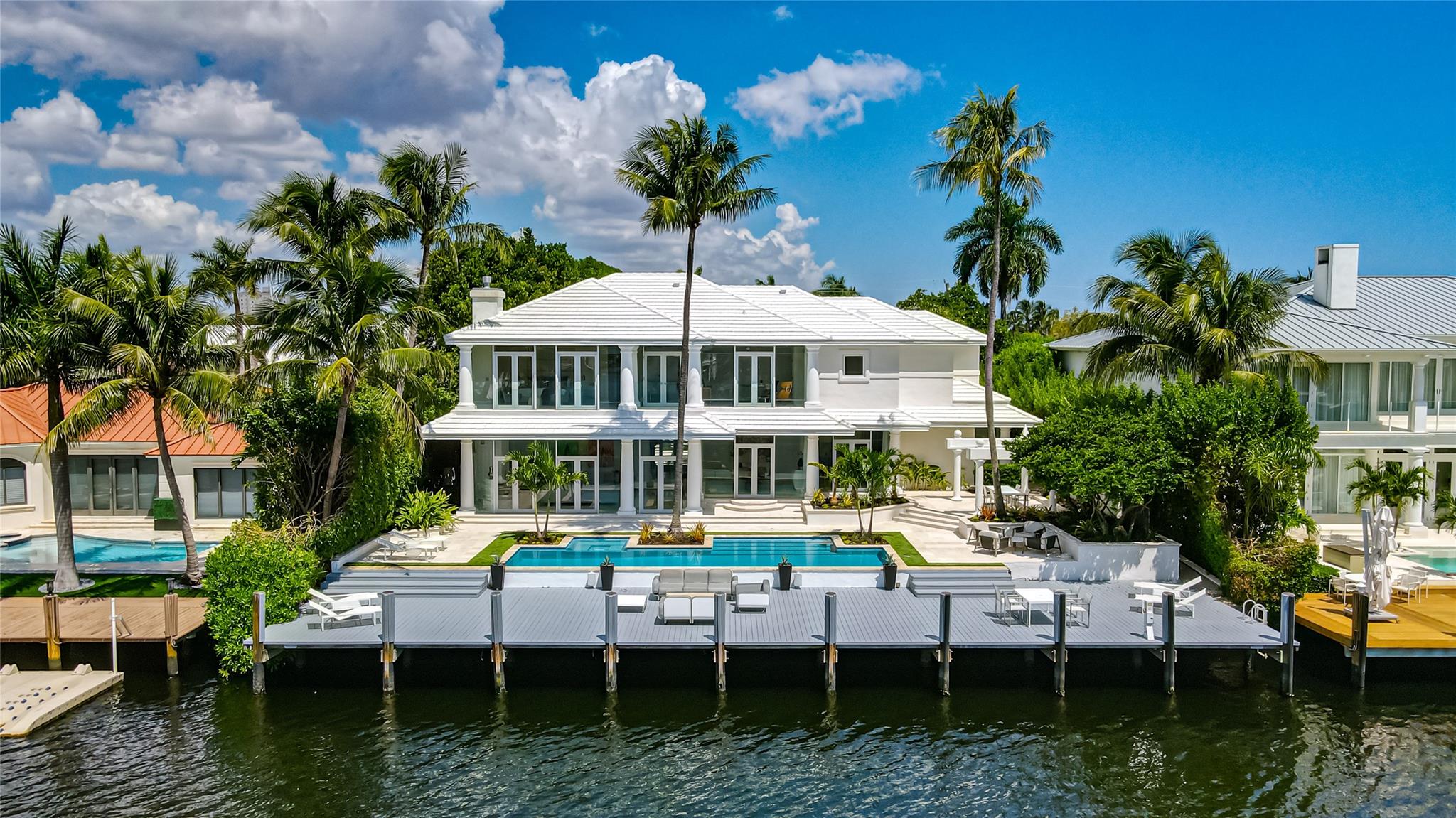 A rare beauty in Sunrise Key. Stunning transitional-style estate offering the opportunity to live within a work of art. Spectacular views and interiors enveloped in the floor-to-ceiling glass, the well-conceived floor plan was designed to optimize water views from almost every vantage point. The Rio Barcelona vista is endless. Recently refreshed pool and landscaping brought this amazing setting to another level of tropical paradise.Preferred southern exposure offering a seamless layout, the formal dining room, just adjacent to the living room and the gourmet Modern Poggenphol kitchen. All bedrooms en-suite, and upstairs with a separate guest suite. Master bedroom suite encompasses a sitting area, separate dressing area, and spa like bathroom. Available for rent at $37,750/month. DISCLAIMER: Information published or otherwise provided by the listing company and its representatives including but not limited to prices, measurements, square footages, lot sizes, calculations, statistics, and videos are deemed reliable but are not guaranteed and are subject to errors, omissions or changes without notice. All such information should be independently verified by any prospective purchaser or seller. Parties should perform their own due diligence to verify such information prior to a sale or listing. Listing company expressly disclaims any warranty or representation regarding such information. Prices published are either list price, sold price, and/or last asking price. The listing company participates in the Multiple Listing Service and IDX. The properties published as listed and sold are not necessarily exclusive to listing company and may be listed or have sold with other members of the Multiple Listing Service. Transactions where listing company represented both buyers and sellers are calculated as two sales. The listing company’s marketplace is all of the following: Vero Beach, Town of Orchid, Indian River Shores, Town of Palm Beach, West Palm Beach, Manalapan Beach, Point Manalapan, Hypoluxo Island, Ocean Ridge, Gulf Stream, Delray Beach, Highland Beach, Boca Raton, East Deerfield Beach, Hillsboro Beach, Hillsboro Shores, East Pompano Beach, Lighthouse Point, Sea Ranch Lakes and Fort Lauderdale. Cooperating brokers are advised that in the event of a Buyer default, no commission will be paid to a cooperating Broker on the Deposits retained by the Seller. No commissions are paid to any cooperating broker until title passes or upon actual commencement of a lease. Some affiliations may not be applicable to certain geographic areas. If your property is currently listed with another broker, please disregard any solicitation for services. Copyright 2022 by the listing company. All Rights Reserved.