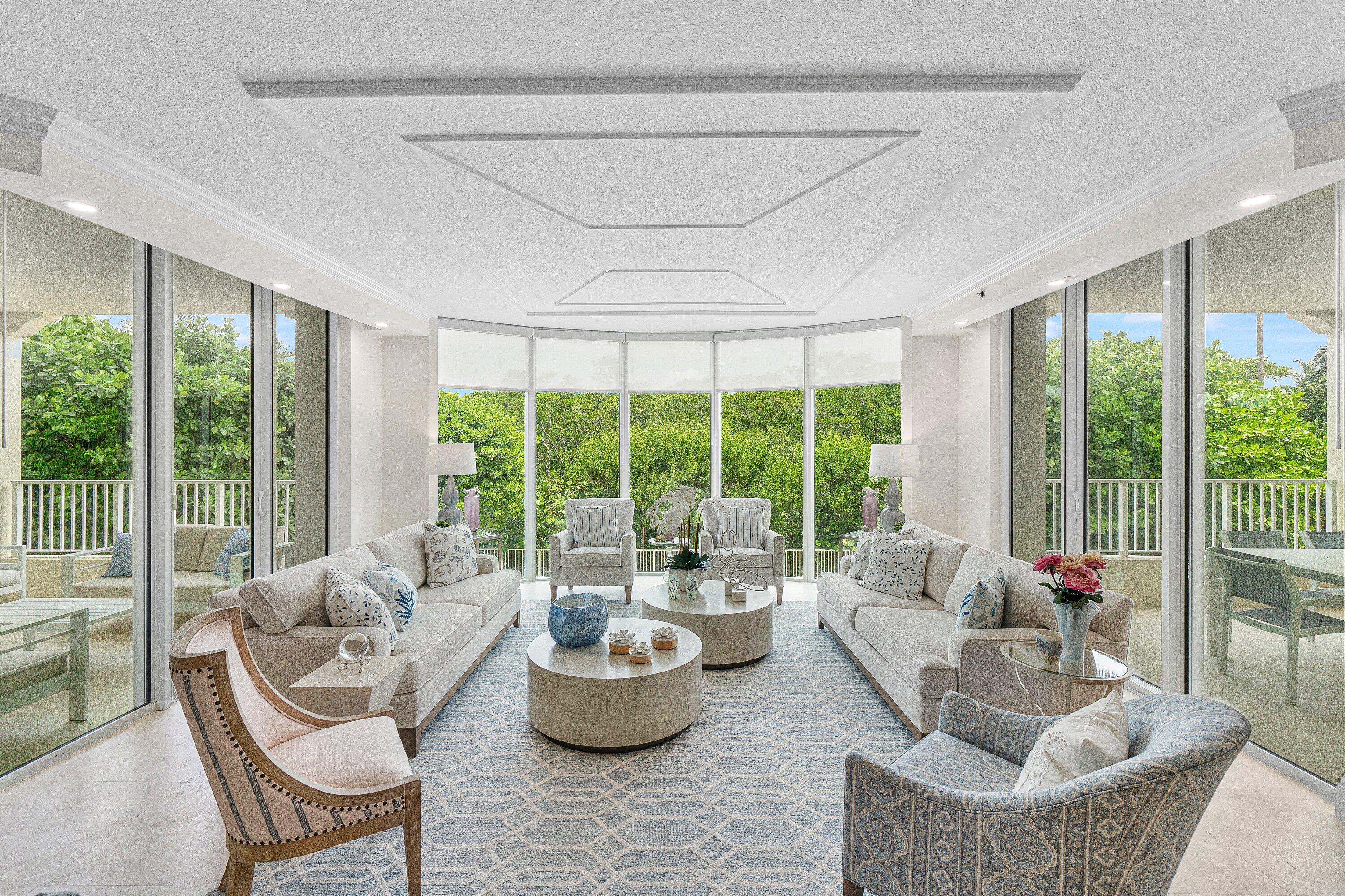 BEAUTIFULLY RENOVATED GRAND FIRENZE MODEL IS EXCEPTIONALLY SPACIOUS, THIS THREE BEDROOM, 3.5 BATH RESIDENCE OFFERS 3093 SQUARE FT UNDER AIR & 3493 TOTAL SQUARE FEET OF LUXURIOUS LIVING SPACE, INCLUDING TWO PRIVATE BALCONIES. A PRIVATE ELEVATOR VESTIBULE WELCOMES YOU INTO AN ELEGANT FORMAL FOYER THAT OPENS TO A SPECTULAR GREAT ROOM, WHERE WALLS OF GLASS FRAME MAGNIFICENT VIEWS OF LUSH TROPICAL LANDSCAPING & FILL THE HOME WITH ABUNDANT NATURAL LIGHT. THE THOUGHTFULLY DESIGNED SPLIT-BEDROOM PLAN PROVIDES PRIVACY & COMFORT, WITH ALL THREE BEDROOMS FEATURING EN-SUITE BATHS & WALK IN CLOSETS. THE GOURMET KITCHEN IS APPOINTED WITH HIGH-END APPLIANCES, CUSTOM CABINETRY & PREMIUM FINISHES, MAKING IT IDEAL FOR BOTH CASUAL DINING & SOPHISTICATED ENTERTAINING. THE EXPANSIVE PRIMARY SUITE IS A PRIVATE RETREAT, FEATURING A GENEROUS SITTING AREA, TWO CUSTOM WALK-IN CLOSETS, & A SPA-INSPIRED BATH. DESIGNED FOR EFFORTLESS INDOOR-OUTDOOR LIVING, THIS FLOW-THROUGHT RESIDENCE COMBINES SPACIOUS ELEGANCE WITH EXCEPTIONAL FUNCTIONALITY. TOSCANA OFFERS 24 HOUR MANNED GATED SECURITY, CONCIERGE SERVICES & VALET. 3 POOLS, TENNIS COURTS, & A PRIVATE BEACH CLUB ON THE SAND! SOCIAL ACTIVITIES, PARTIES, AND CARD ROOMS. THIS PROPERTY IS ALSO AVAILABLE TURNKEY FOR $2,400,000.