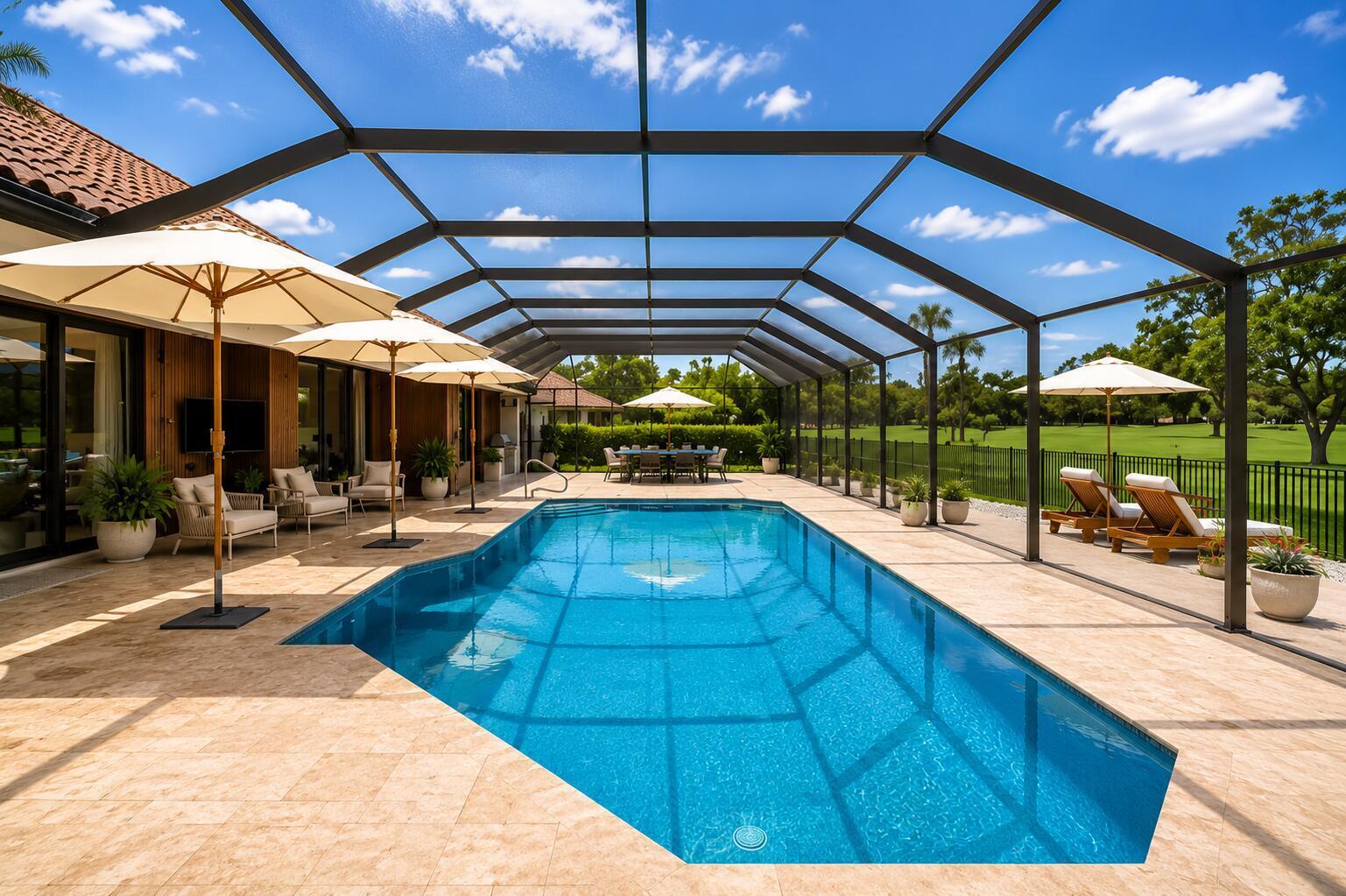 Rare opportunity in Boca Woods Country Club with breathtaking front and back golf course views - one of the few homes in the community with this unique setting. This beautifully updated residence an exceptional indoor/outdoor lifestyle with a private heated pool, outdoor entertaining areas, 4 people infrared sauna, custom lighting throughout, and stunning evening ambiance. The backyard is designed for both relaxation and privacy, creating a true resort-style experience in the heart of Boca Raton. Features include spacious open living areas, updated finishes, convenience home features, instant hot water in the primary bath and remote-control window treatment, outdoor kitchen area, and a temperature-controlled garage setup. The home also includes upgraded attic ventilatio n system, and numerous thoughtful improvements throughout. Enjoy Boca Woods Country Club living with golf, tennis, dining, fitness, and a vibrant social lifestyle.  Boca Woods Country Club membership is required. Amenities included: Bocce Court, Clubhouse, Fitness Center, Golf Course, Library, Pickleball, Pool, Recreation Facilities, Restaurant, Trail(s)