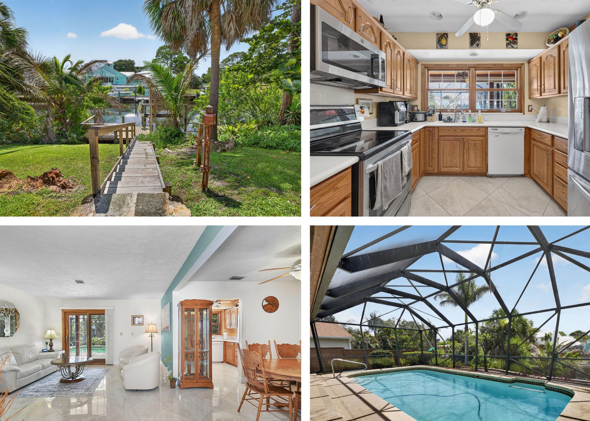 Welcome home to this charming single-story waterfront residence in the highly sought-after Rustic Hills community of Palm City! Perfectly situated on an expansive waterfront lot, this property offers a rare opportunity to embrace the ultimate Florida lifestyle with direct ocean access right from your backyard. Designed for comfortable living, the home features 3 oversized bedrooms, 2 full baths & a spacious 2 car garage. Step outside to your private screened pool & patio, where you can relax, entertain & enjoy peaceful water views year round. Boating enthusiasts will love the private dock, providing convenient access for your boat & endless days exploring the waterways & the open ocean. This exceptional home offers an incredible combination of space, location & lifestyle. Call Today!