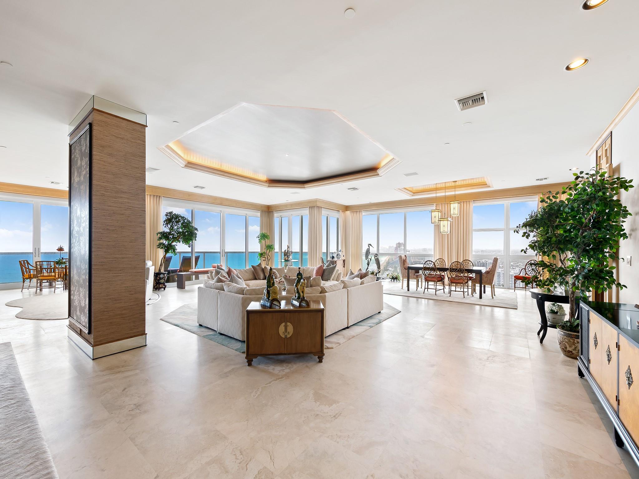 Experience unparalleled luxury in this stunning oceanfront penthouse in the heart of Fort Lauderdale. Spanning an impressive 4,630 square feet, this exquisite residence boasts 3 spacious bedrooms, 4 opulent bathrooms, and high ceilings offering the ultimate in comfort and sophistication. Perched atop one of the city’s most prestigious towers, L'Hermitage, this penthouse affords breathtaking, unobstructed views of the Atlantic Ocean from every room, with floor-to-ceiling windows that bathe the space in natural light. Entertain in style on the expansive private terrace, where you can savor panoramic ocean vistas, ocean breezes, and vibrant sunrises over the horizon.