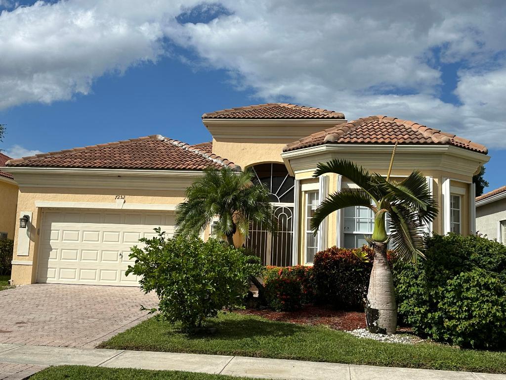 Rare offering of the highly sought-after St Michele model in vibrant, gated Vizcaya!  This waterfront residence is the largest floor plan in the community offering 2 bedrooms + den/office, oversized tile flooring, taller upper kitchen cabinets, granite countertops, a thoughtfully designed open layout, built-ins and a 2 car garage. The den  is perfect for a home office or guest room. The generous, covered patio creates a relaxing setting with a water view. Nestled deep within the community for added privacy, this house provides a peaceful, quiet setting in an active adult community.
Vizcaya offers resort-style amenities including fully staffed clubhouse, heated pool, lighted tennis courts, pickleball, large fitness center, social rooms and craft rooms, card room and a ballroom!  The 24 hour manned security gate is just another reason that the residents have peace of mind in this incredible neighborhood!