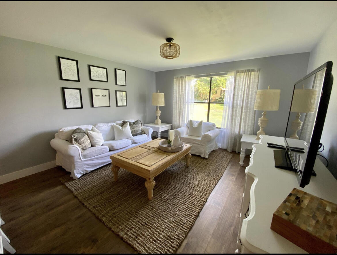 ***Short-term only**Luxurious and upgraded, 3 bedroom 2 bathrooms apartment is located in a peaceful neighborhood in Wellington. Boasting an array of sleek finishes, and a thoughtful open plan layout, the home flows into a luminous open-concept living, dining, and kitchen area. The kitchen is equipped with white countertop quartz, white tile backsplash, and a suite of high-end stainless steel appliances. The master bedroom features a king bed, two nightstands, and plenty of closet space. The other two bedrooms have a full bed in each. The apartment is walking distance from the community pool! Close to fine restaurants, and mayor highways, this is the perfect place to call ''home.'' Call today for more information.