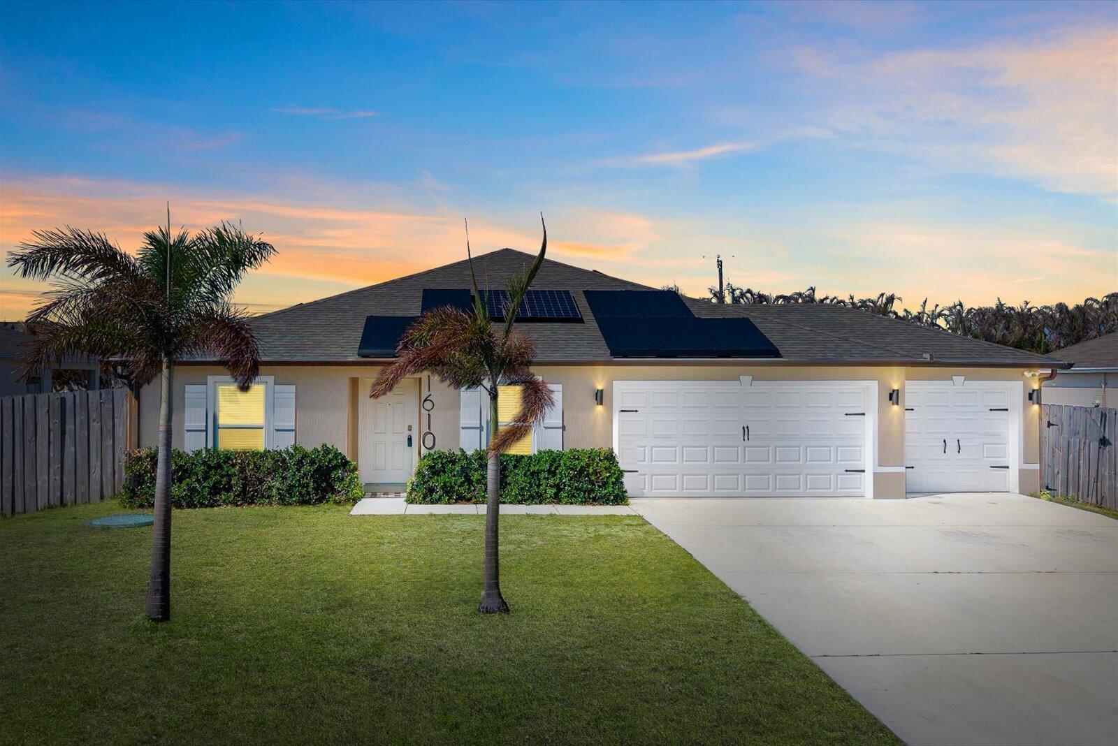 Open on 3/28. Beautiful 2023-built 4BR 2BA home offering over 1,800 sqft of thoughtfully designed living space filled with natural light. Open layout creates an easy, connected feel between kitchen and main living areas, ideal for everyday living and entertaining. The original dining space has been converted into a den, providing flexible use as a home office or additional living area. Kitchen features modern finishes, ample cabinetry, and great functionality. Split-bedroom design offers privacy with a spacious primary suite. Solar system adds efficiency. 3-car garage provides excellent storage. Conveniently located near shopping, dining, and major roads.
