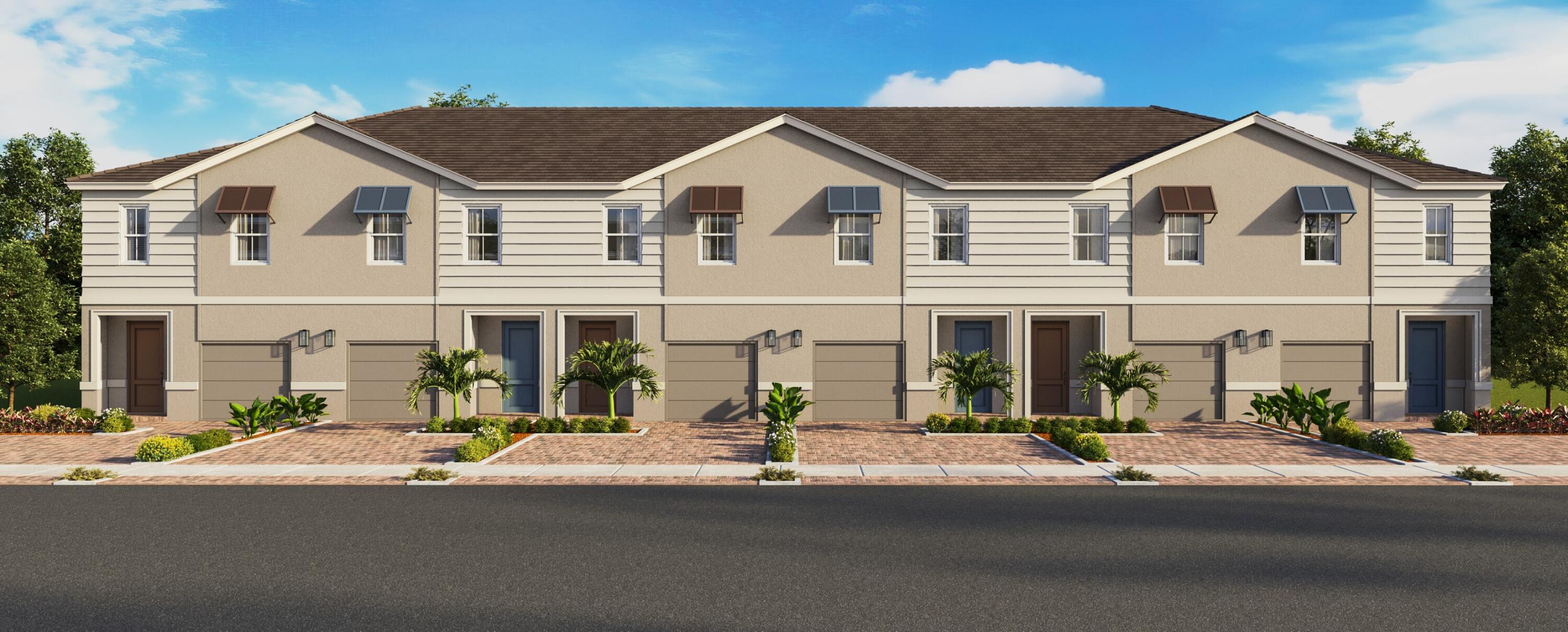 Brand-new Single-Family Home and Townhome Community in Greenacres! Total of 76 SFH and 154 townhomes in community. Open concept floorplans with spacious bedrooms and bathrooms, along with 2-car garage. Open kitchen area with quartz countertops, 36" cabinets, and a kitchen island that connects to the dining and living room. 24" by 24" tile throughout the 1st Floor. Home includes a patio and a great sized backyard. With convenient access to I-95, the Florida Turnpike, shopping, dining, beautiful parks, and the beach, this location allows you to enjoy a vibrant and active lifestyle within Palm Beach County. BRAND NEW HOME! CALL FOR A TOUR AND MOVE IN SPECIALS. Restrictions may apply* Pictures, photographs, features, colors & sizes are approximate for illustrations purposes only and will vary from the homes as built. These are not of the actual home but are similar to the home being built.