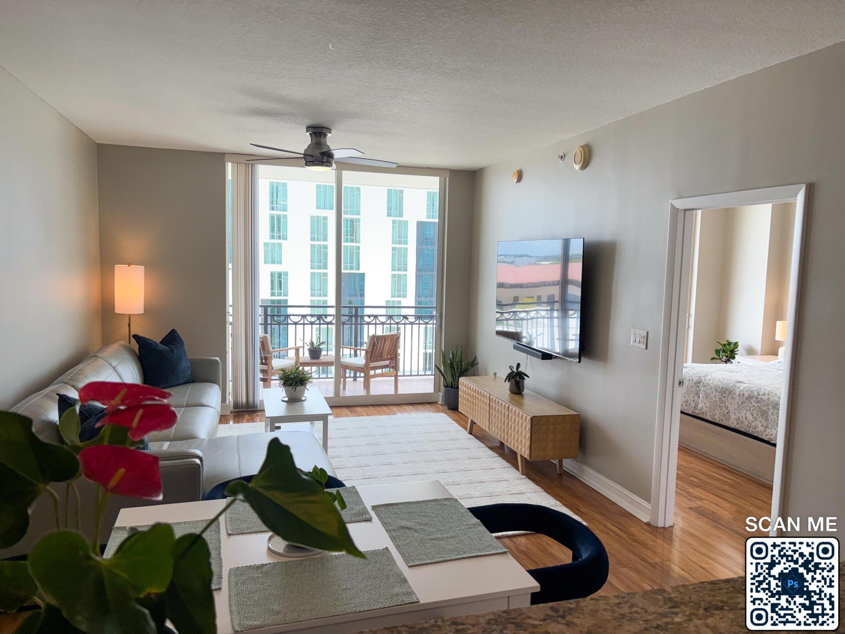 AVAILABLE NOW - NOVEMBER.  DON'T MISS OUT! This is a RARE opportunity for an EXCEPTIONALLY-FURNISHED & TURNKEY apartment featuring the LARGEST COVERED BALCONY for a 1-Bedroom residence in the building, along with the complement of a most highly sought after SAME-FLOOR GARAGE SPACE! This impeccable residence combines scale, style, & an enviable downtown lifestyle. Designed for modern living & effortless entertaining, this unit covers 790-SqFt of interior, plus an additional 138-SqFt of additional balcony space. This condo offers the VERY ULTIMATE IN CONVENIENCES at an unbeatable value at one the most rarely-equipped properties ever offered in the BOOMING city of Downtown West Palm! CityPlace South Tower offers a full suite of resort-style amenities, including 24-hour concierge, valet parking, a state-of-the-art fitness center, designer club room, summer kitchen pavilion, and a stunning pool and spa deck overlooking the city. Exciting new renovations to the already-exquisite pool deck, clubroom, and conference room are now complete, further elevating this iconic Downtown address! Lobby entrance remodeling is also well underway and scheduled for completion in early 2026, promising an elevated and refreshed arrival experience!  Walkable to CityPlace, the Kravis Center, Brightline, Clematis Street, the Norton Museum, waterfront concerts, and Palm Beach's pristine beaches - this is the lifestyle you've been waiting for. Your best life starts here - where luxury, location, and lifestyle come together seamlessly.  CityPlace South Tower is situated in the heart of booming Downtown West Palm Beach, where you're steps from world-class dining, shopping, the Kravis Center for the Performing Arts, the Brightline station, and all the cultural energy the city has to offer. Downtown West Palm Beach is in the midst of a remarkable transformation, quickly becoming one of South Florida's most sought-after destinations for luxury living, investment, and innovation. With billions in new development underway - including Class-A office towers, five-star hotels, acclaimed restaurants like Eataly, Milos, and Harry's of New York, and expanded waterfront spaces - the area is attracting global attention and high-profile residents. West Palm Beach is also rapidly emerging as one of the country's most important financial and academic hubs, highlighted by the planned Vanderbilt University graduate campus downtown and the continued influx of major financial firms establishing headquarters and offices in the area. This unprecedented level of investment is driving the newest evolution of the city and positioning it for strong, long-term growth - making ownership here not only a lifestyle opportunity but a compelling investment as property values continue to rise. There's no question that West Palm Beach has now captured the industry's attention nationwide, and has firmly established itself at the intersection of culture, convenience, and world-class living.